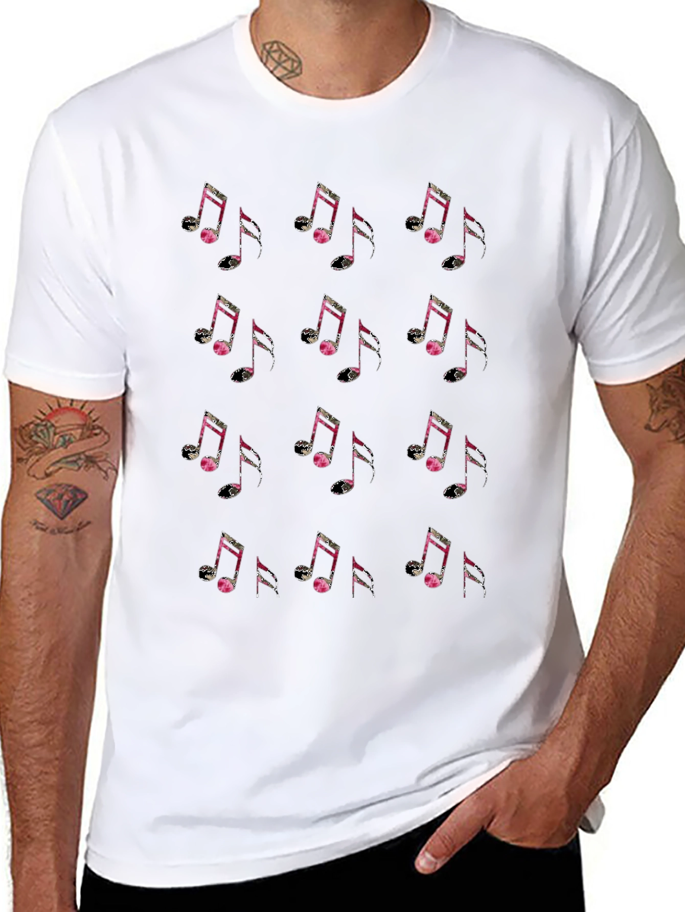 Musical Note Pattern T-Shirt