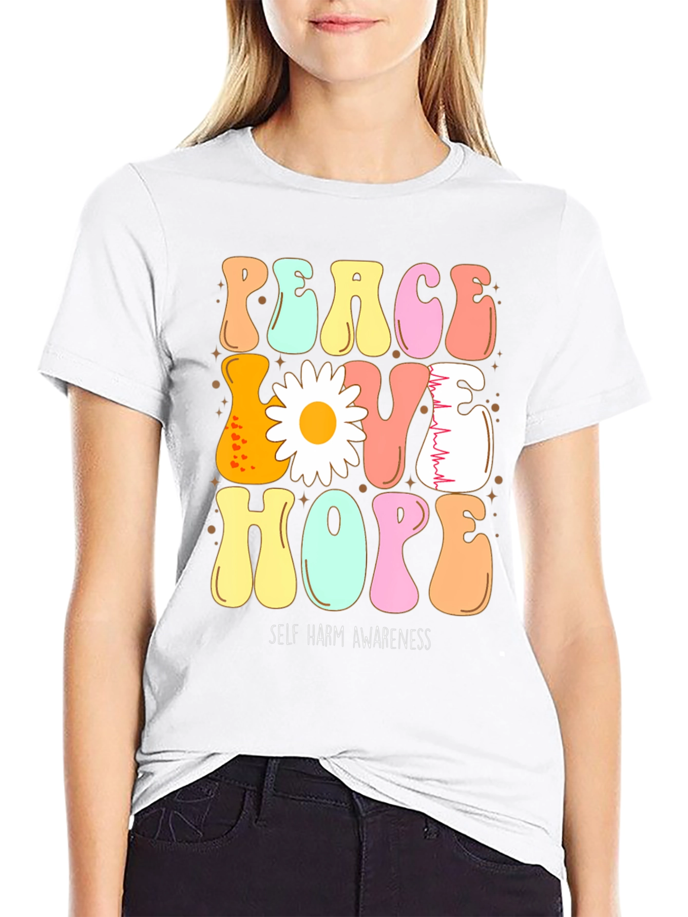 Peace Love Hope Self Harm Awareness T-Shirt