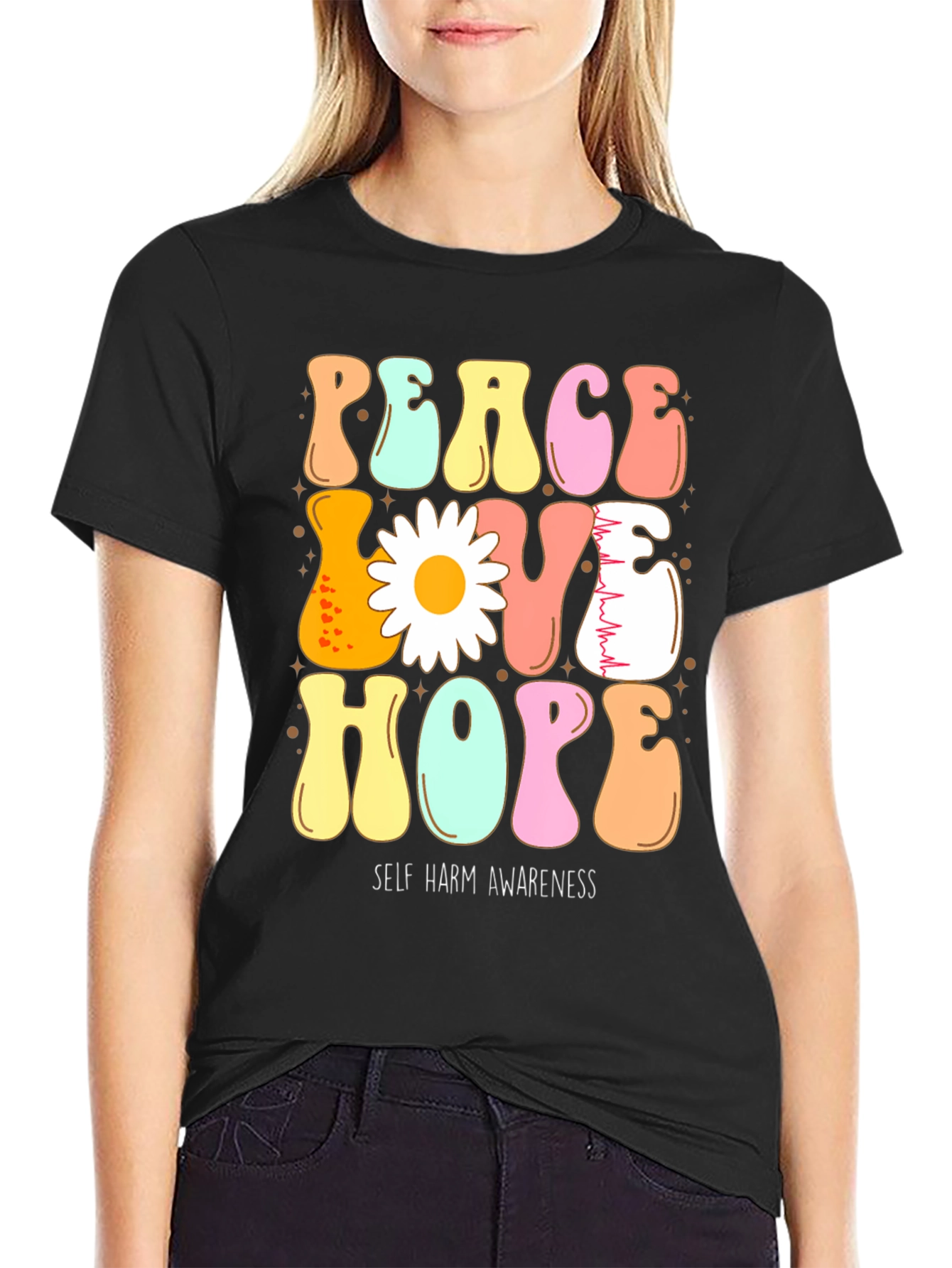 Peace Love Hope Self Harm Awareness T-Shirt