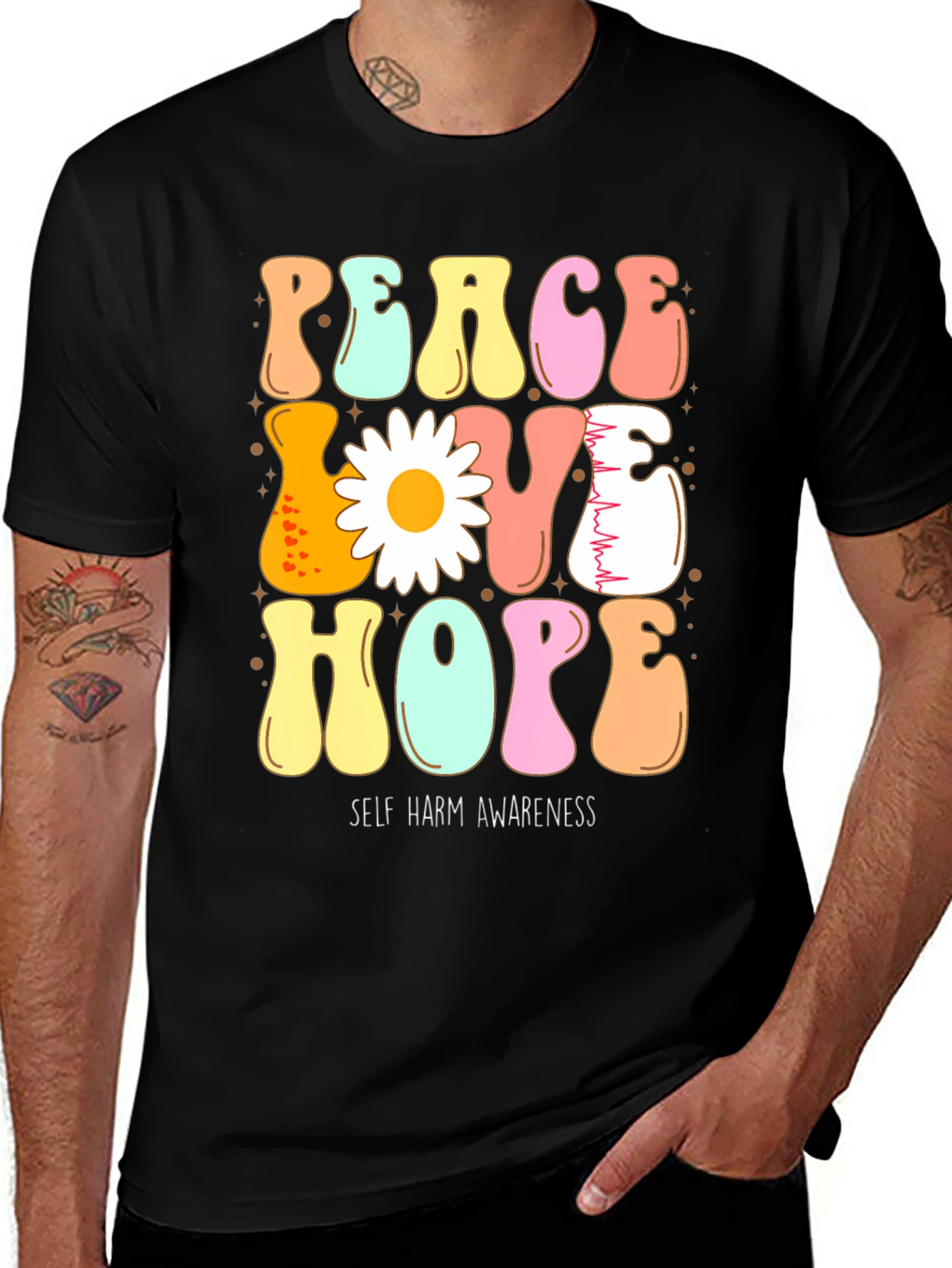 Peace Love Hope Self Harm Awareness T-Shirt