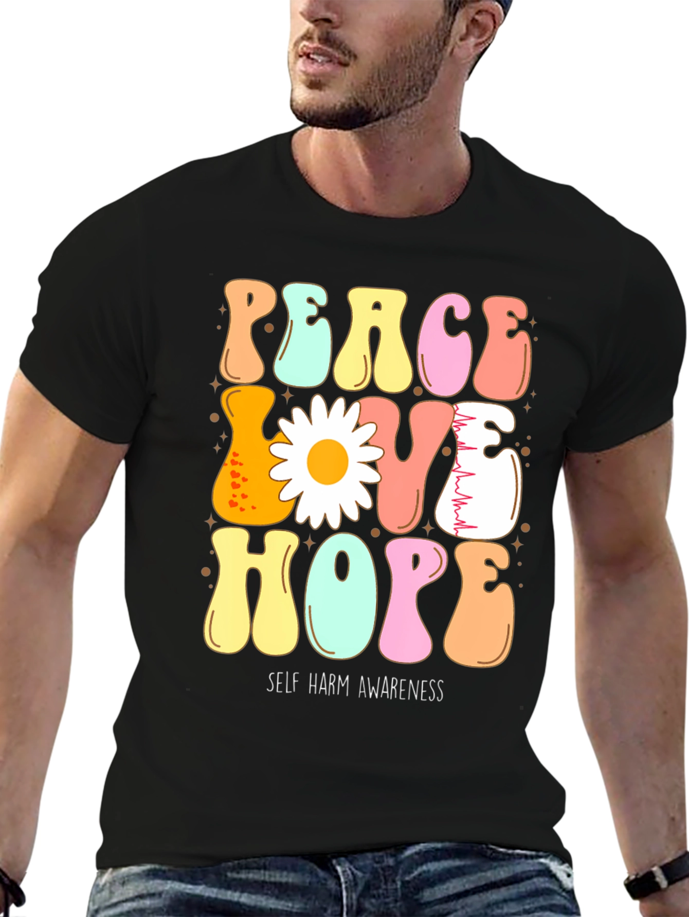 Peace Love Hope Self Harm Awareness T-Shirt