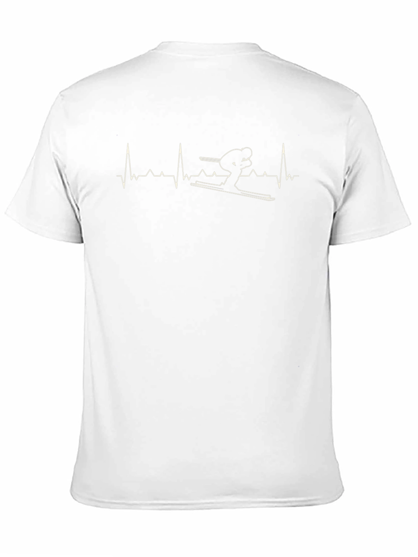 Skiing Heartbeat T-Shirt - Black