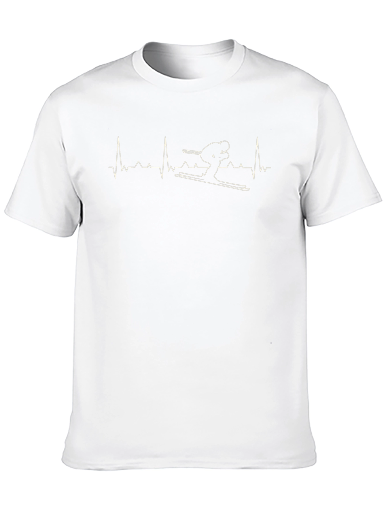 Skiing Heartbeat T-Shirt - Black