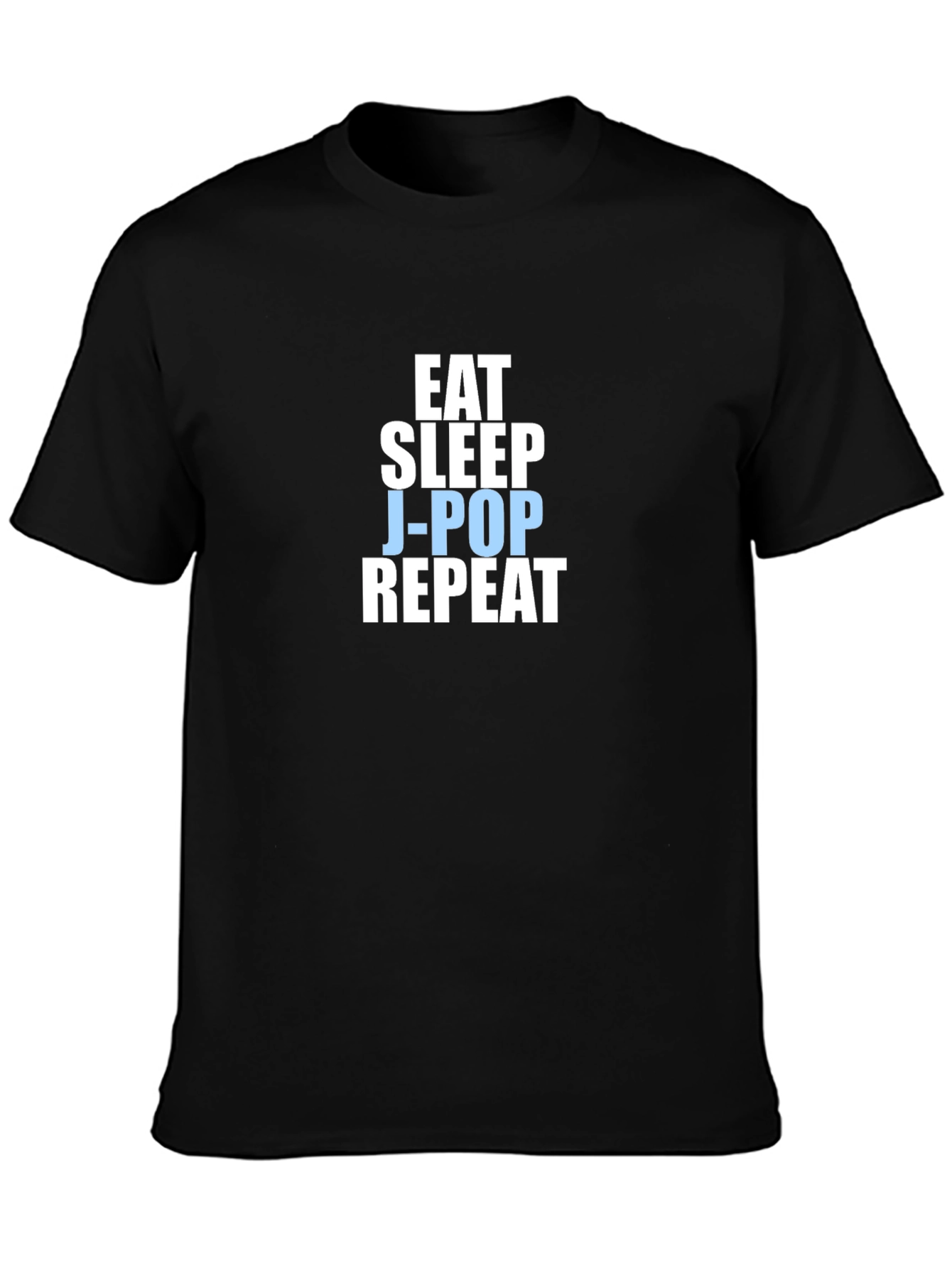 Eat Sleep J-Pop Repeat Black T-Shirt