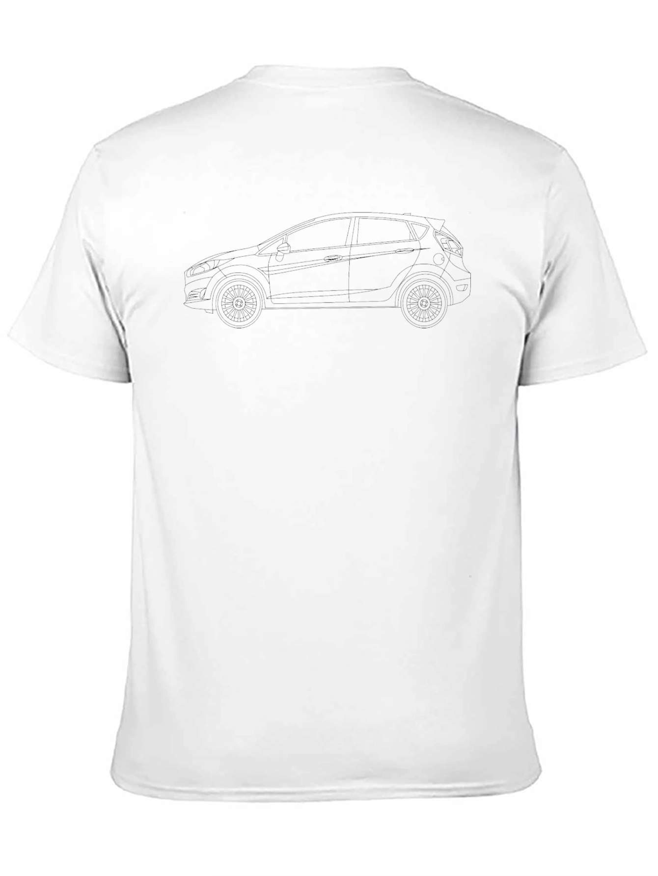 Car Outline Black T-Shirt - Automotive Enthusiast Tee
