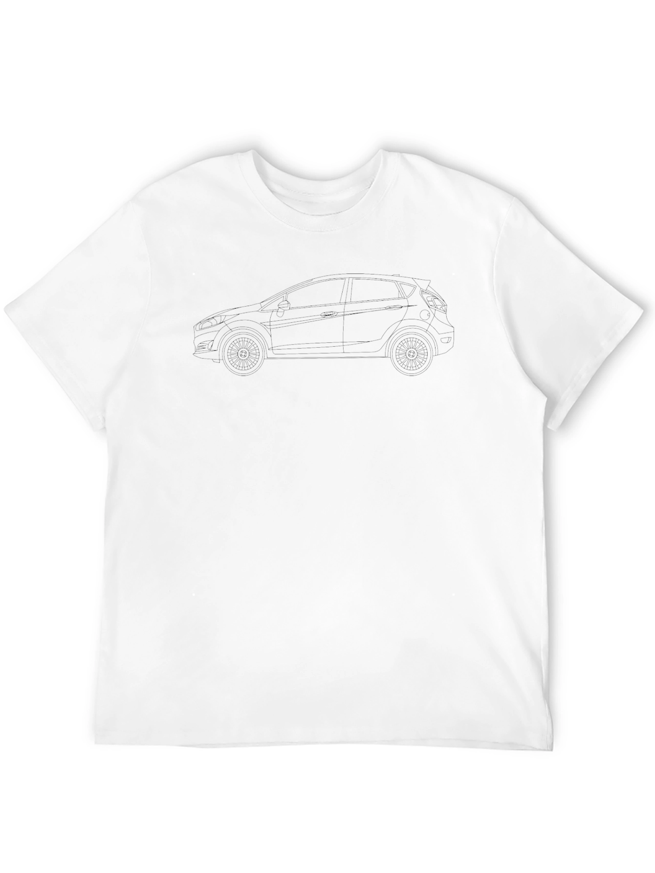 Car Outline Black T-Shirt - Automotive Enthusiast Tee