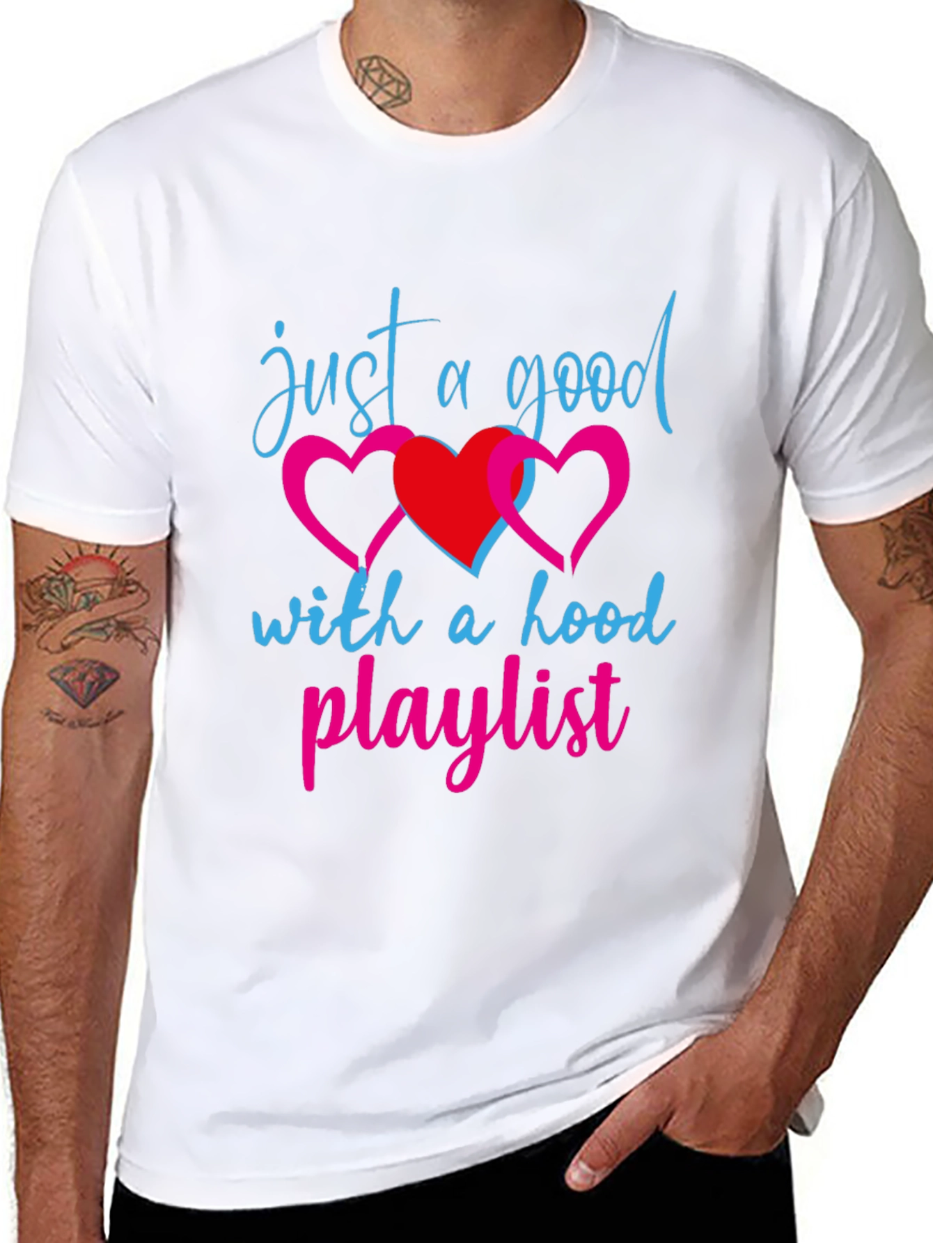Good with Hood Playlist Black T-Shirt