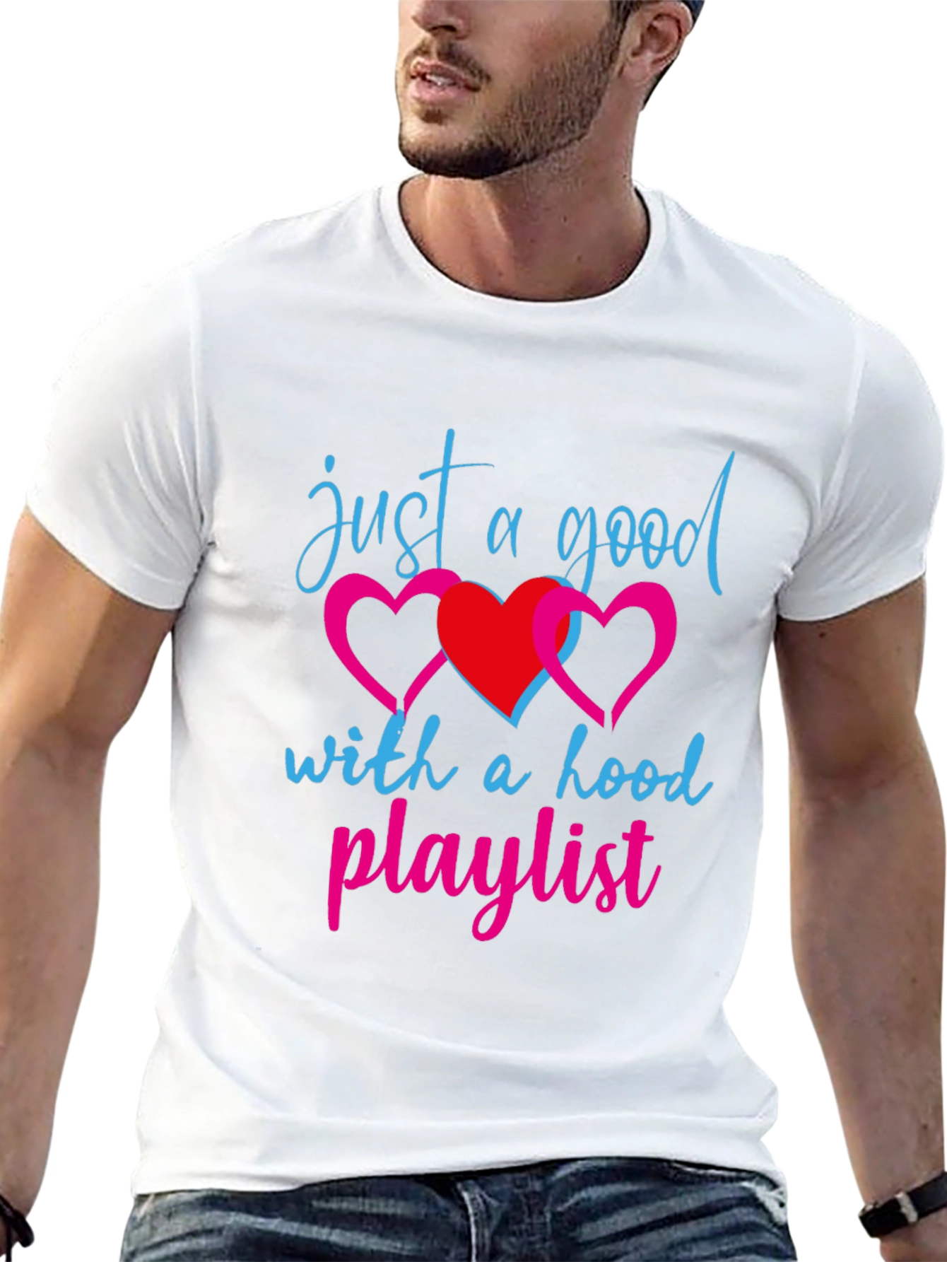Good with Hood Playlist Black T-Shirt