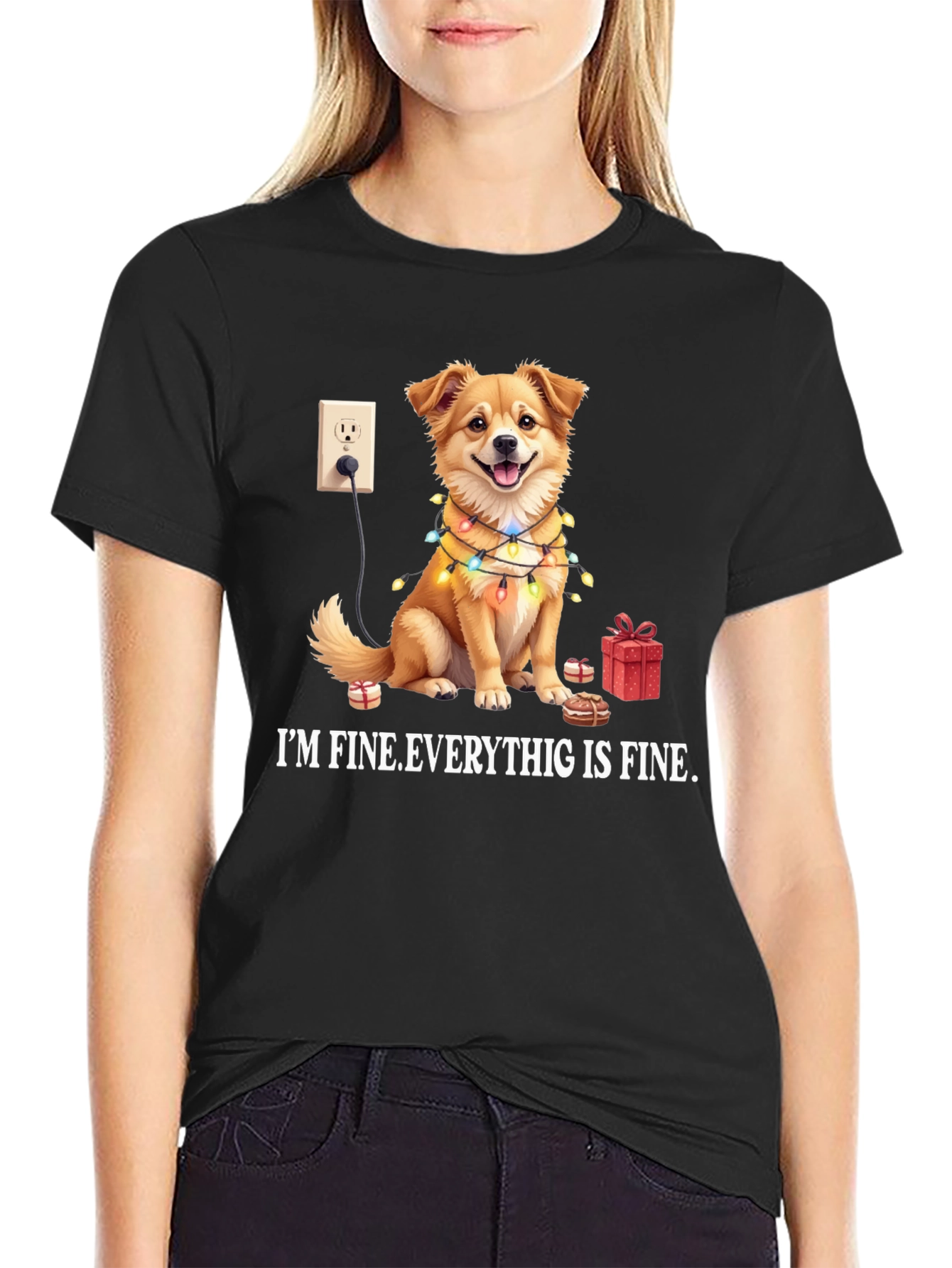 Im Fine Everything is Fine Dog T-Shirt