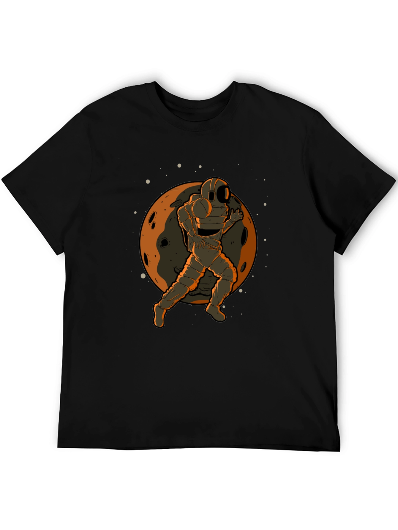 Astronaut Moon Graphic Black T-Shirt