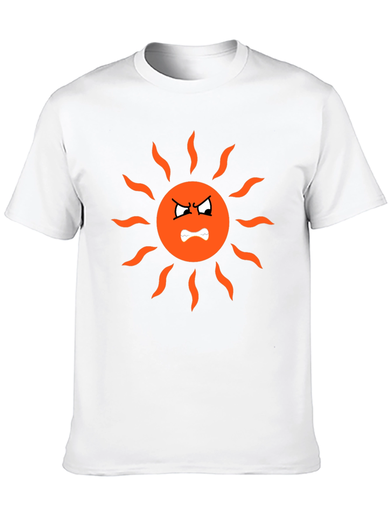 Angry Sun Graphic Tee - Black Cotton T-Shirt