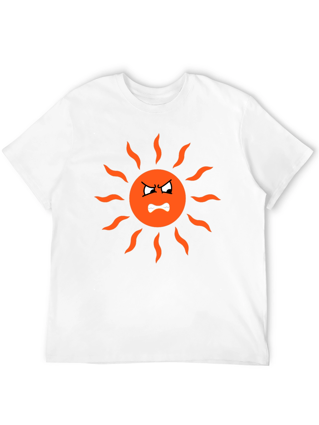 Angry Sun Graphic Tee - Black Cotton T-Shirt