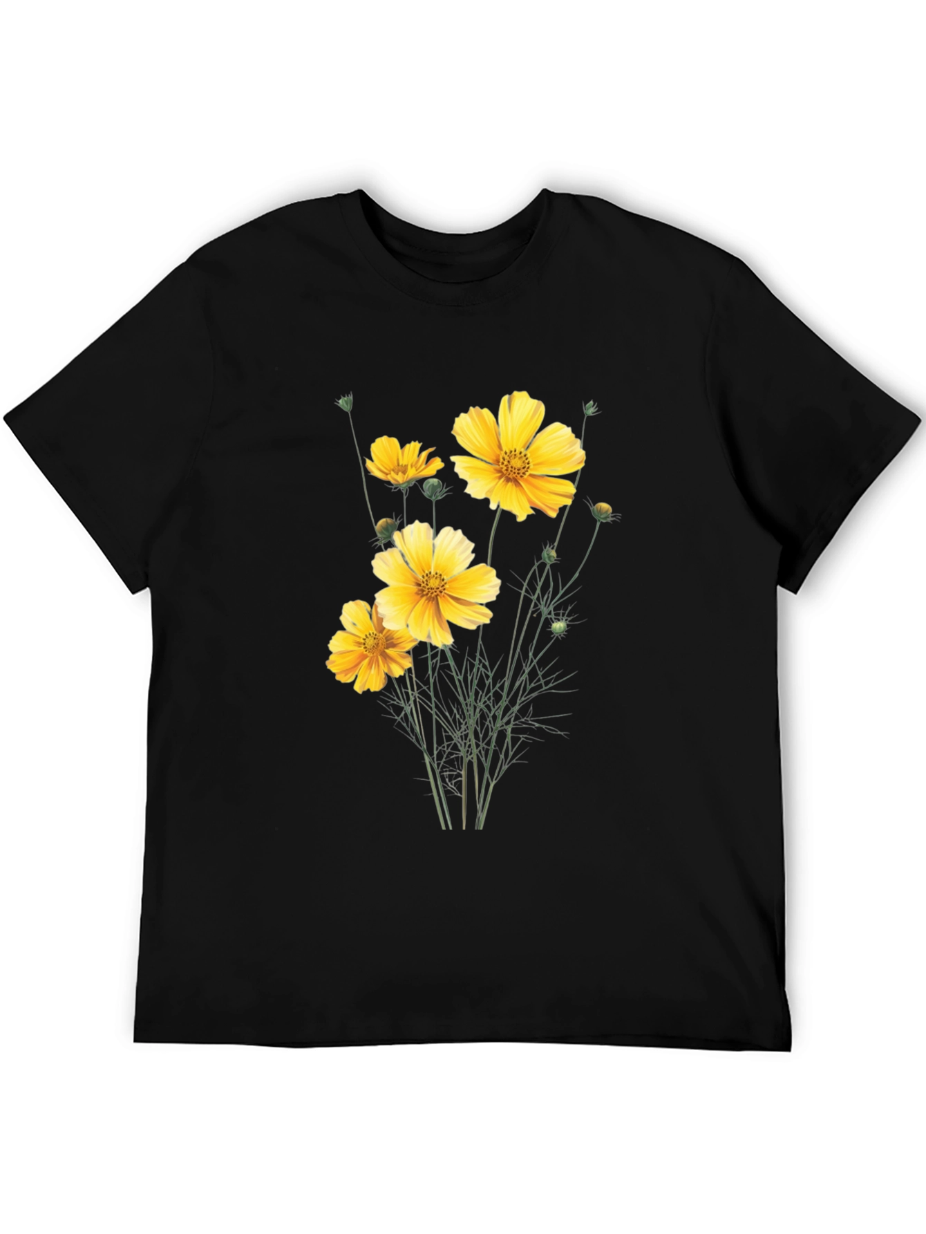 Floral Print Black T-Shirt