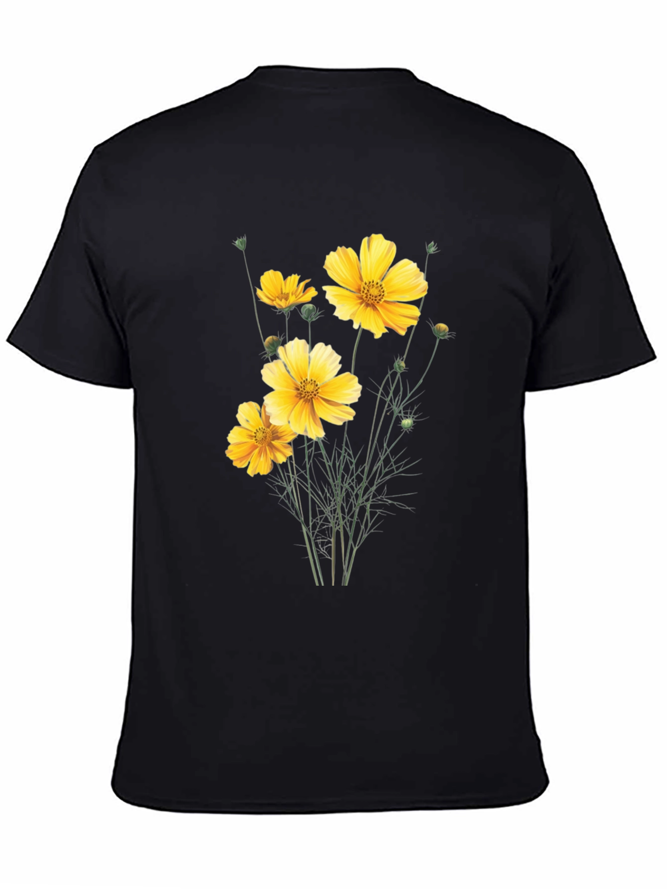 Floral Print Black T-Shirt