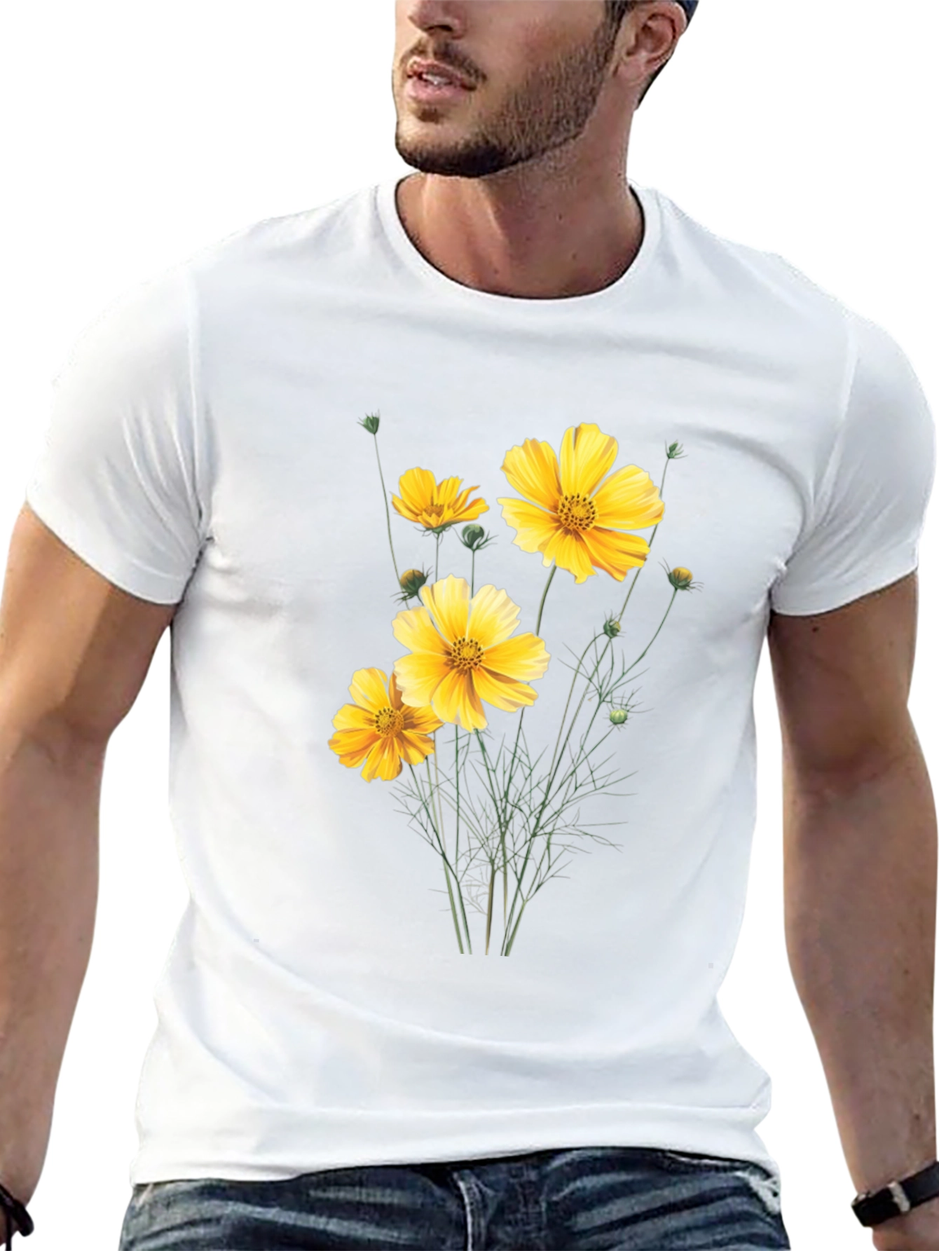 Floral Print Black T-Shirt