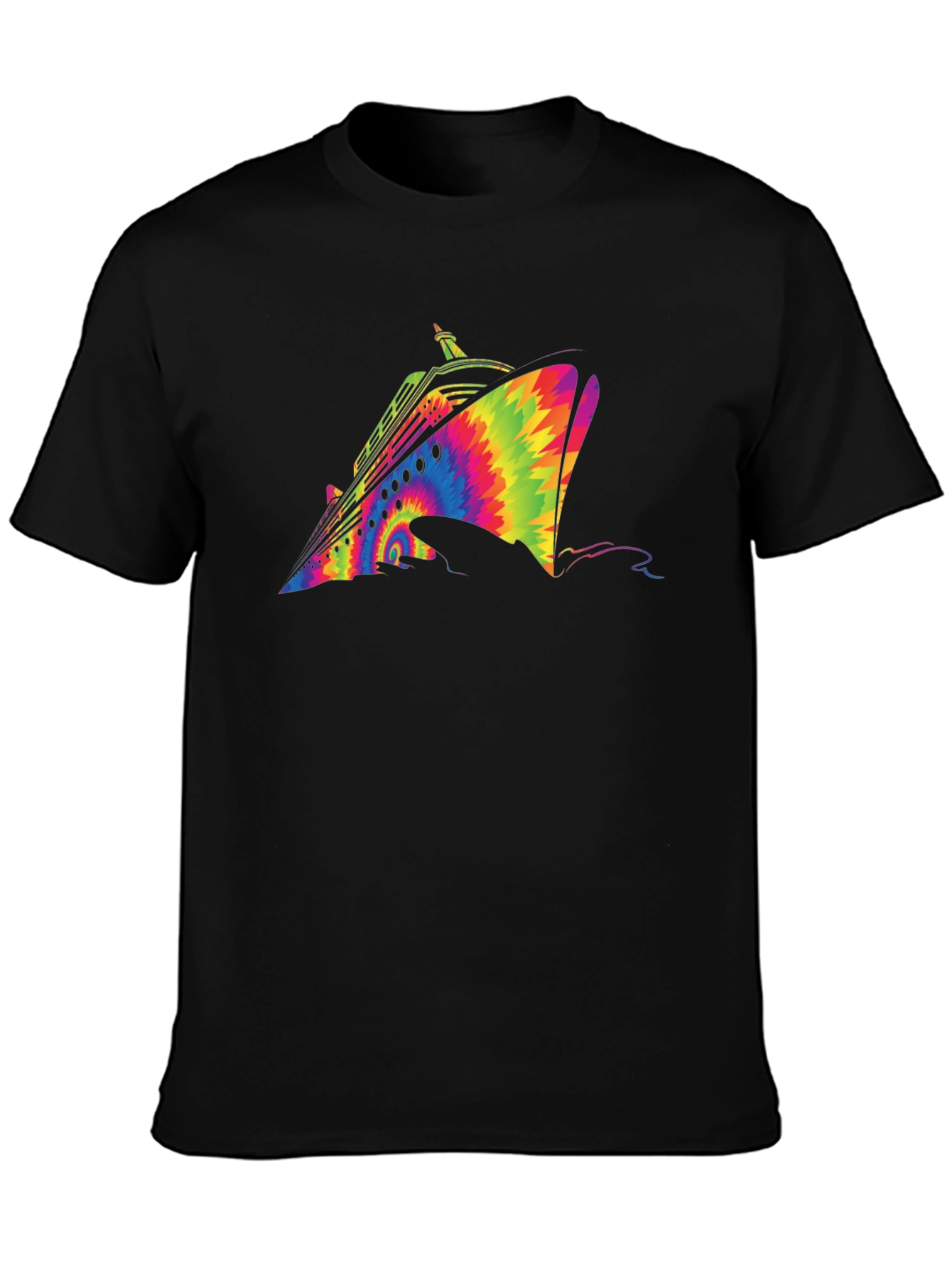 Tie-Dye Cruise Ship Graphic T-Shirt
