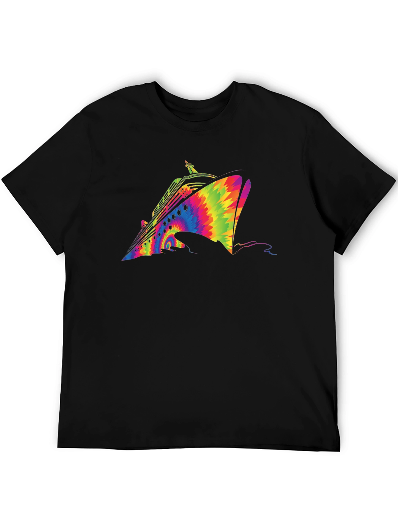 Tie-Dye Cruise Ship Graphic T-Shirt