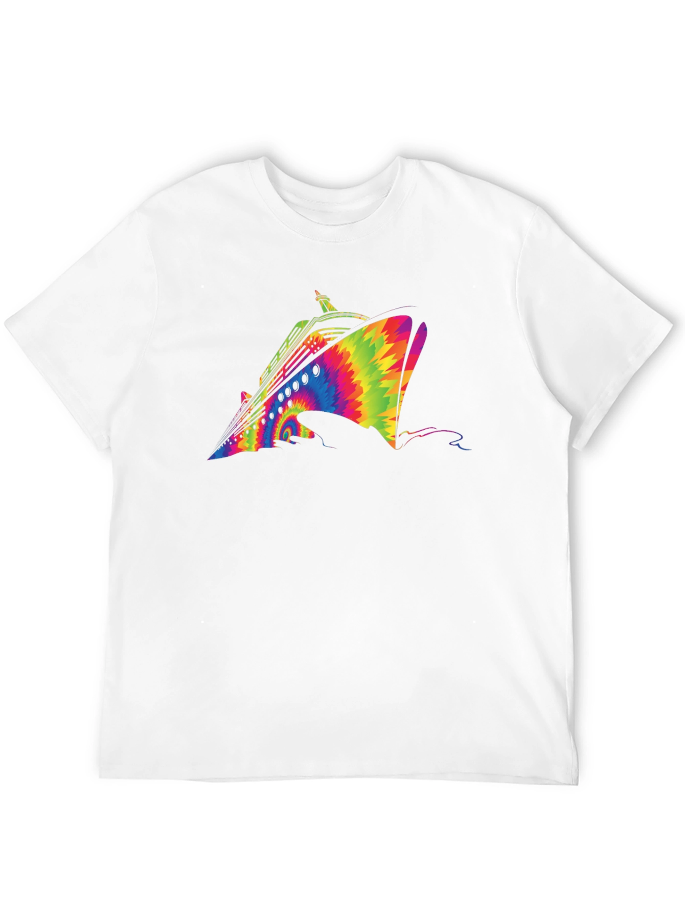 Tie-Dye Cruise Ship Graphic T-Shirt
