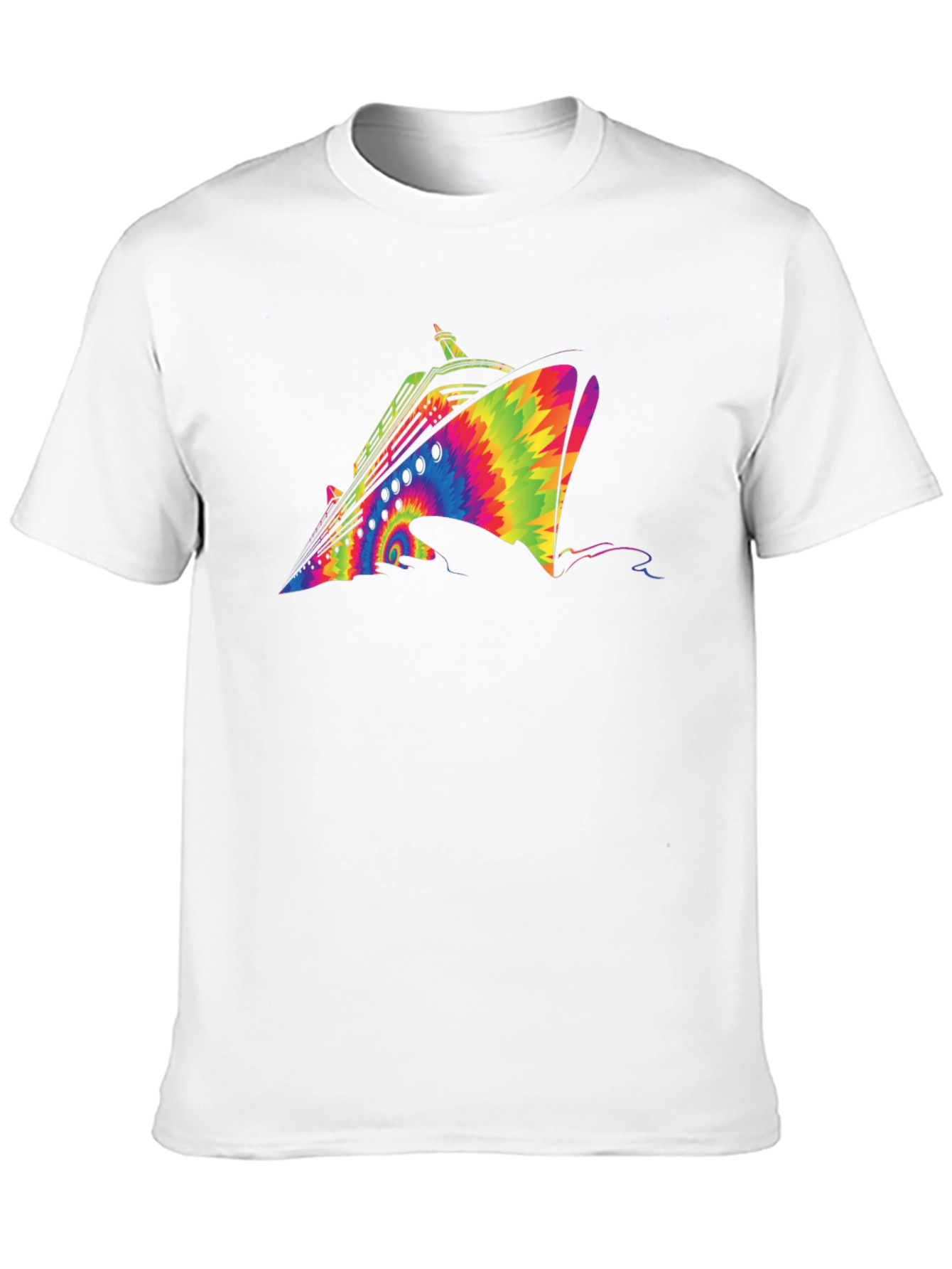 Tie-Dye Cruise Ship Graphic T-Shirt