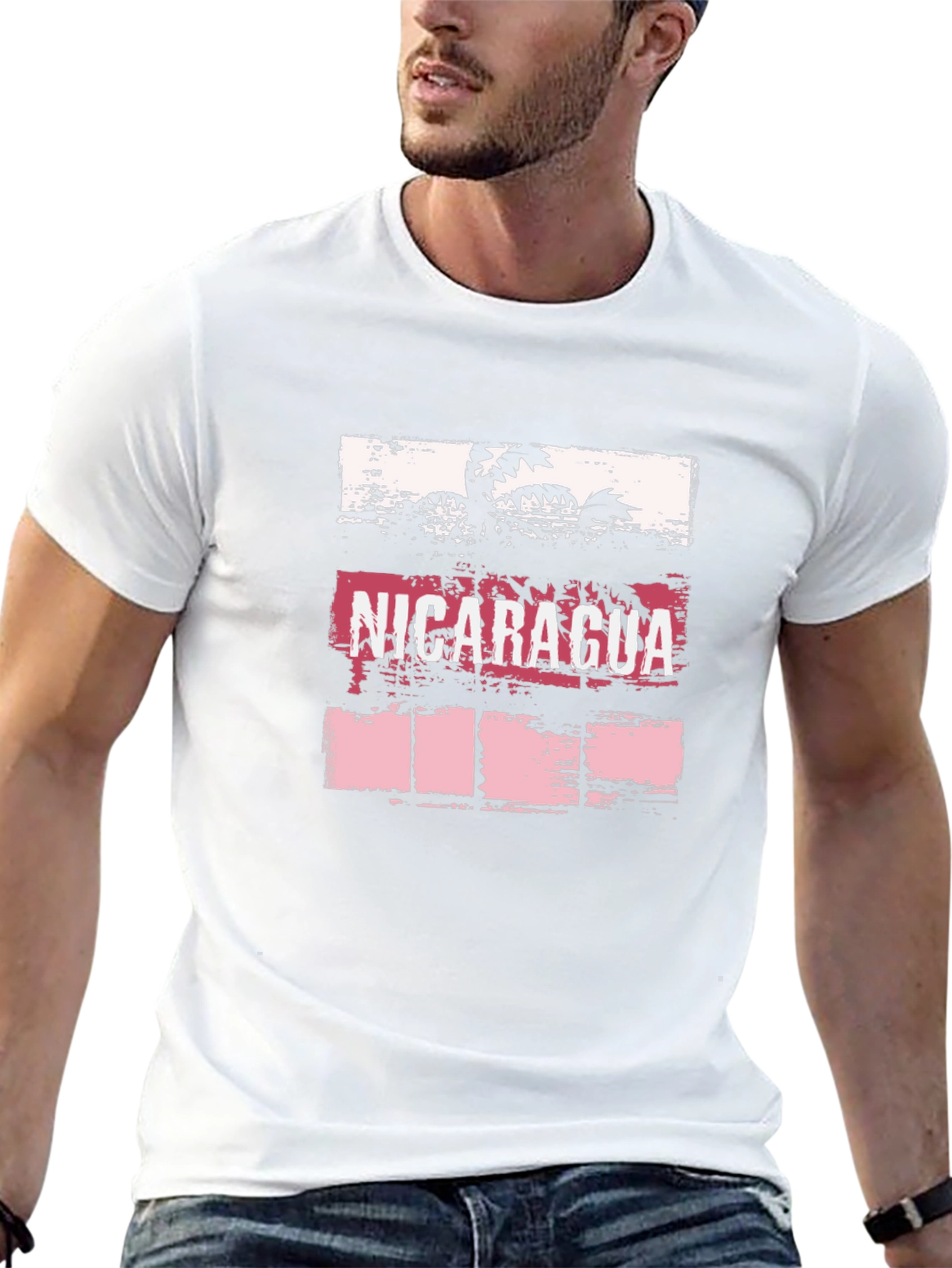 Nicaragua Palm Tree Graphic Tee - Tropical Vacation Souvenir