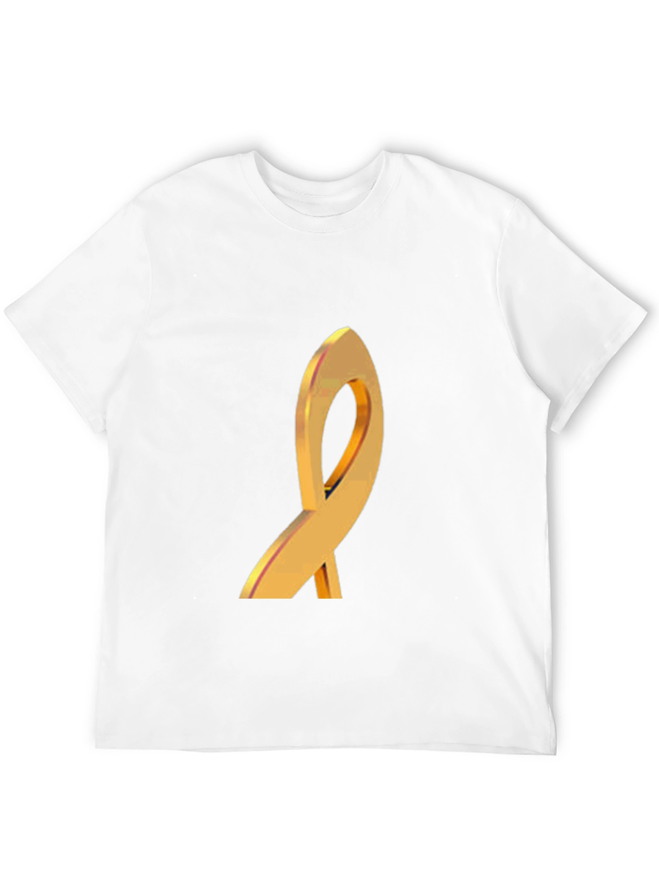 Gold Ribbon Graphic Black T-Shirt