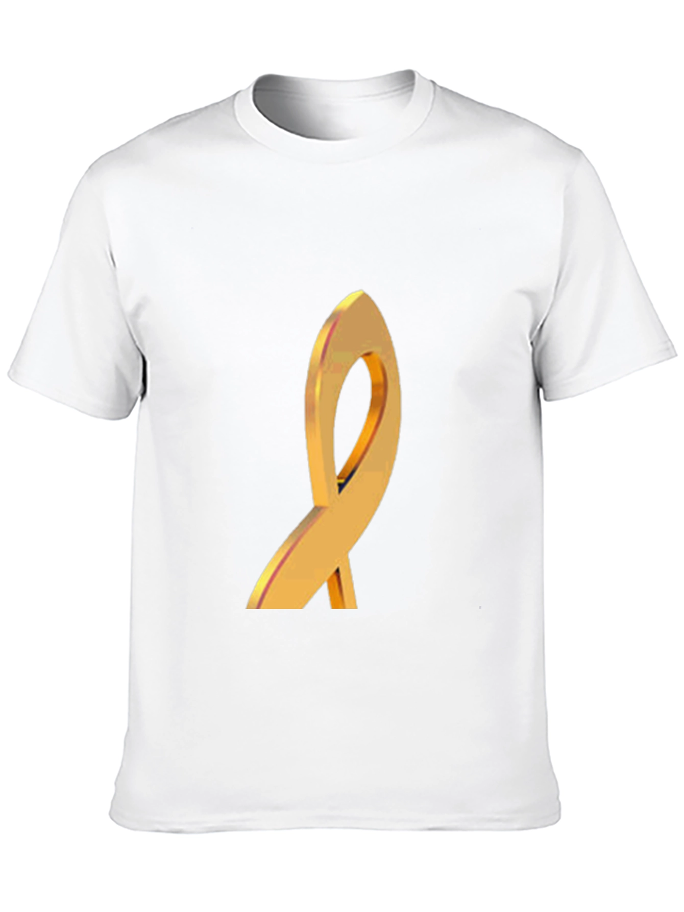 Gold Ribbon Graphic Black T-Shirt