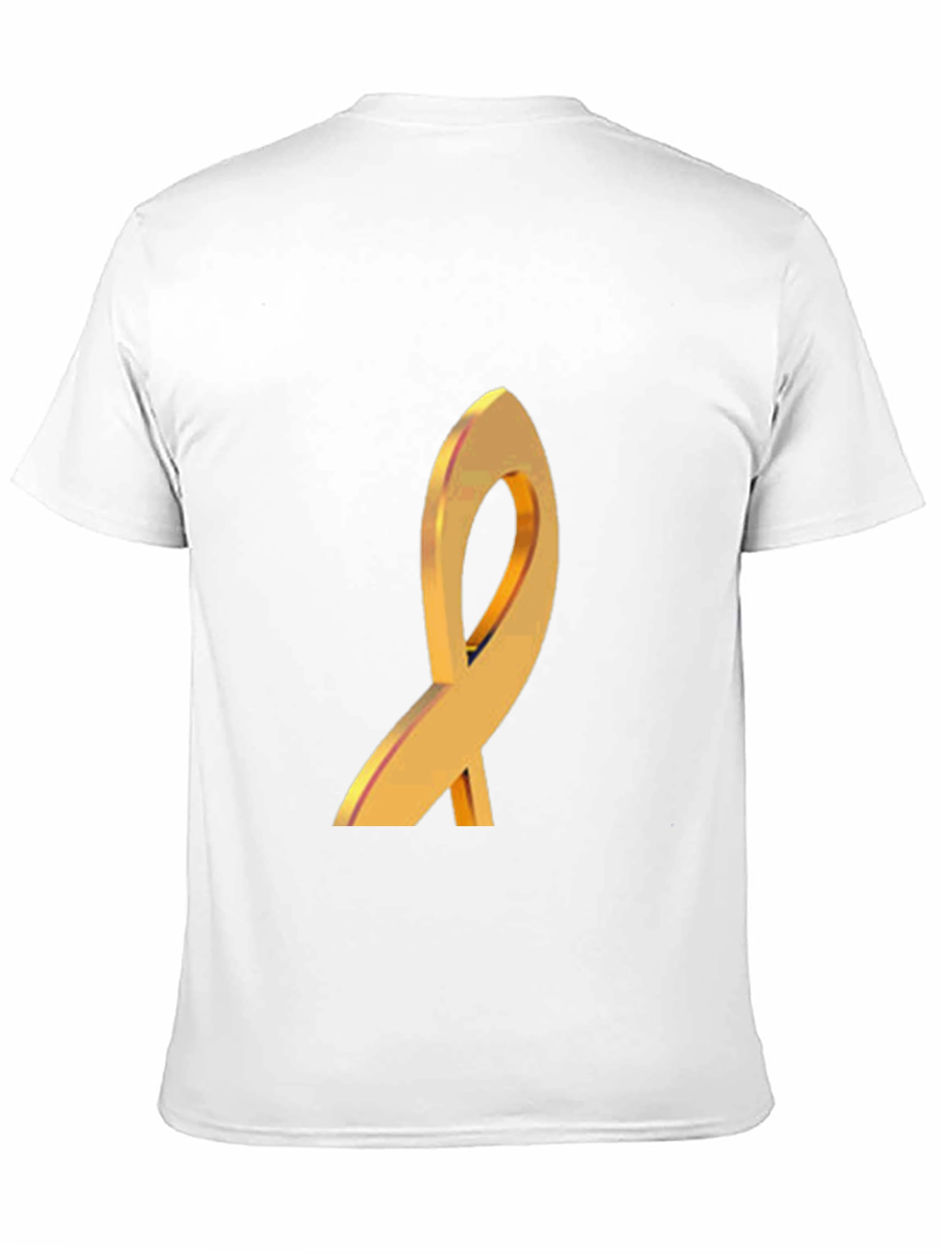 Gold Ribbon Graphic Black T-Shirt