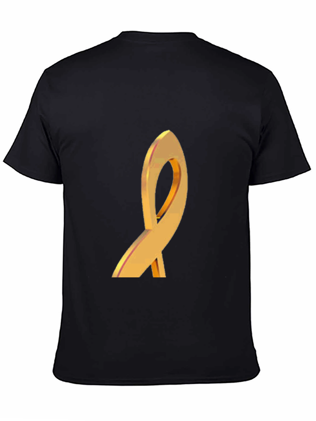 Gold Ribbon Graphic Black T-Shirt