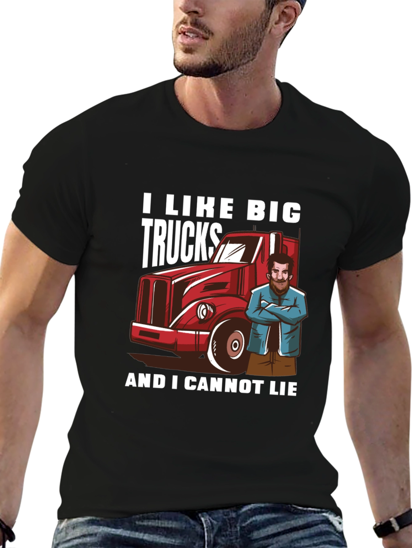 I Like Big Trucks Black Graphic Tee