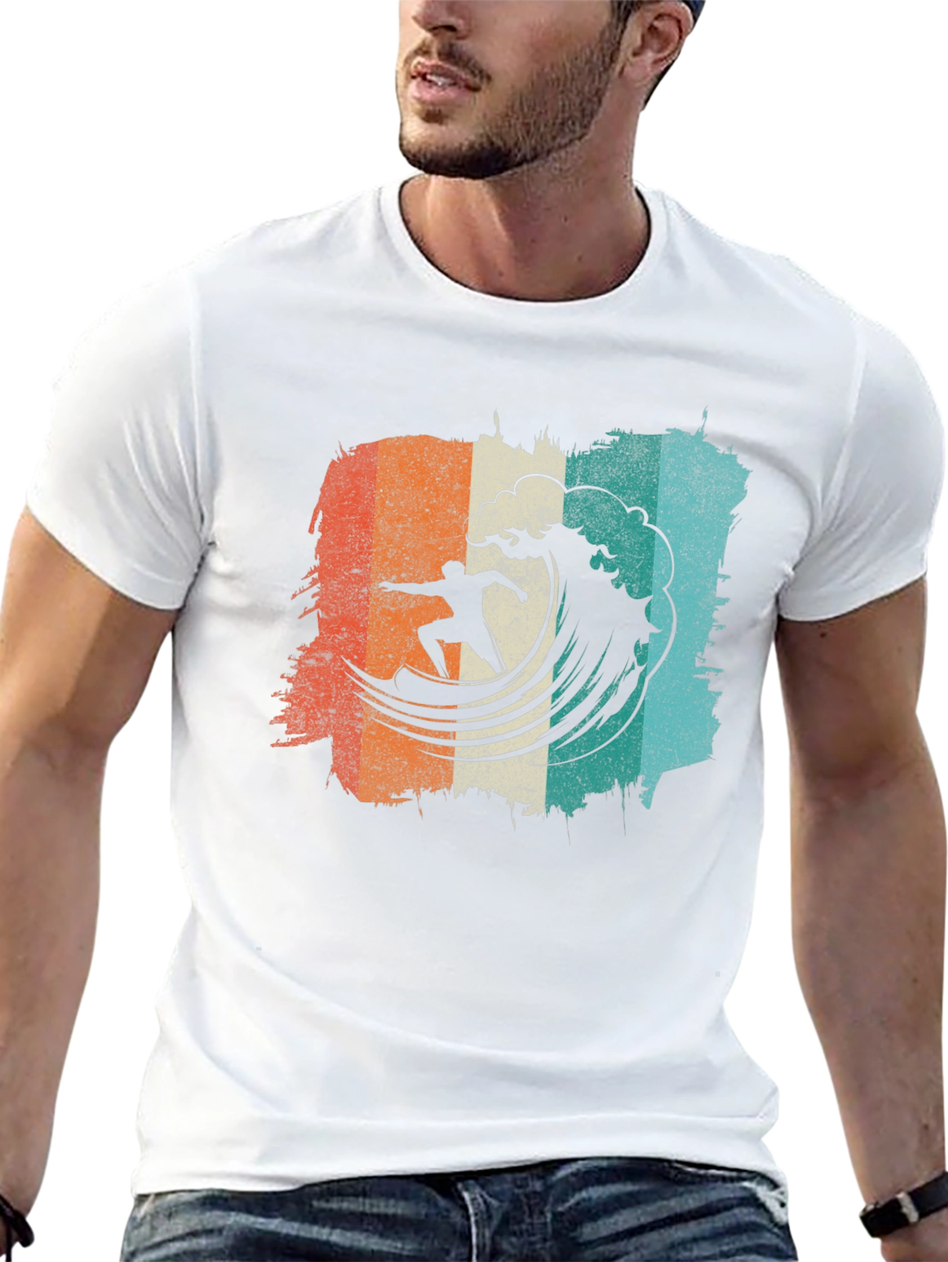 Retro Surfer Wave Graphic Tee