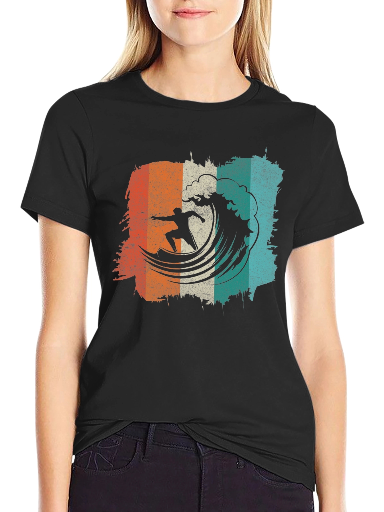 Retro Surfer Wave Graphic Tee