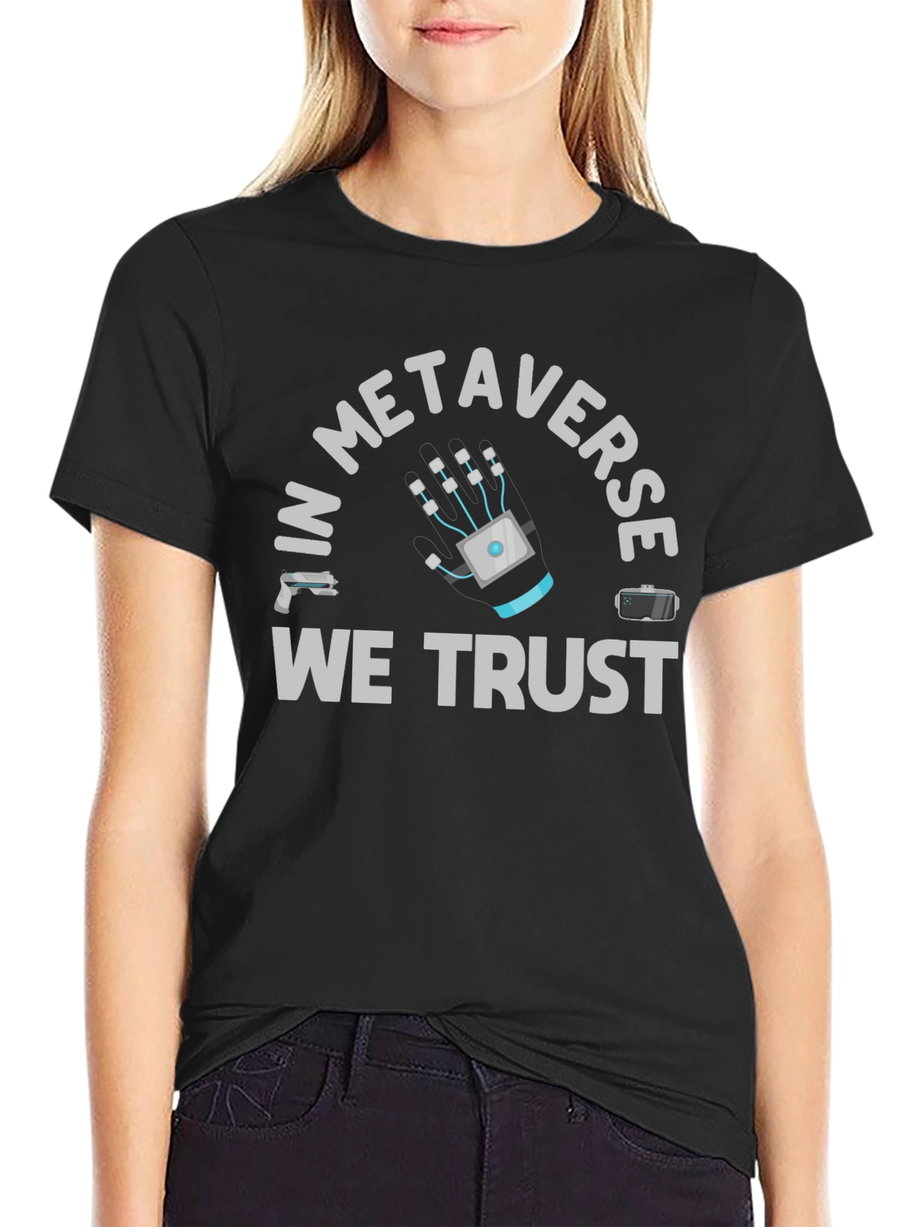 Metaverse Trust Black Graphic T-Shirt