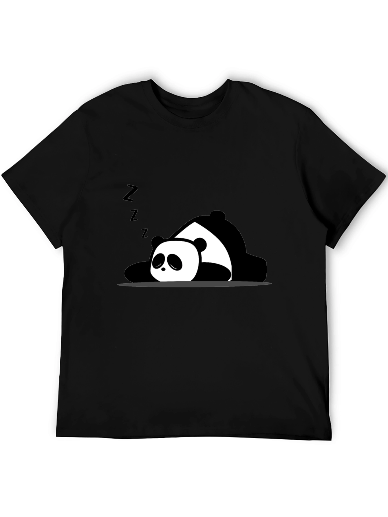 Lazy Panda Graphic T-Shirt - Black Cotton Tee