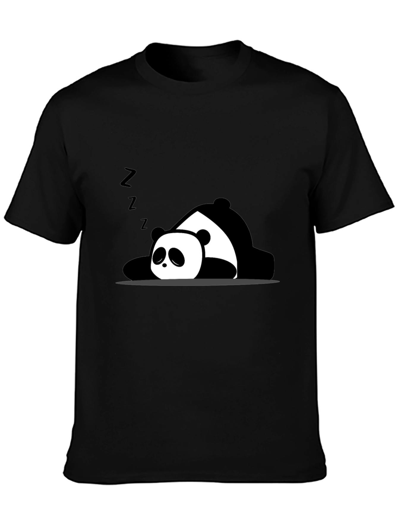 Lazy Panda Graphic T-Shirt - Black Cotton Tee