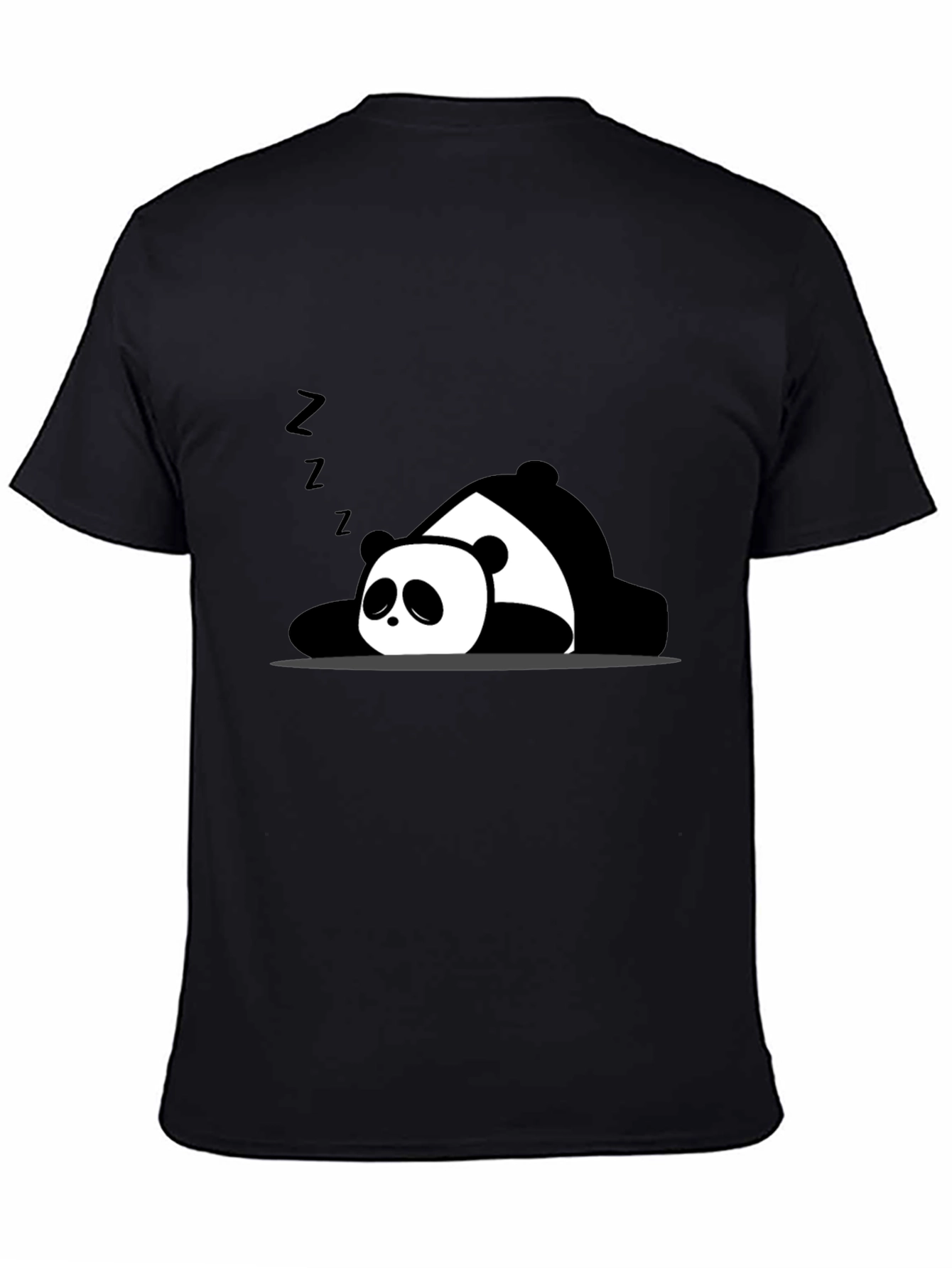 Lazy Panda Graphic T-Shirt - Black Cotton Tee