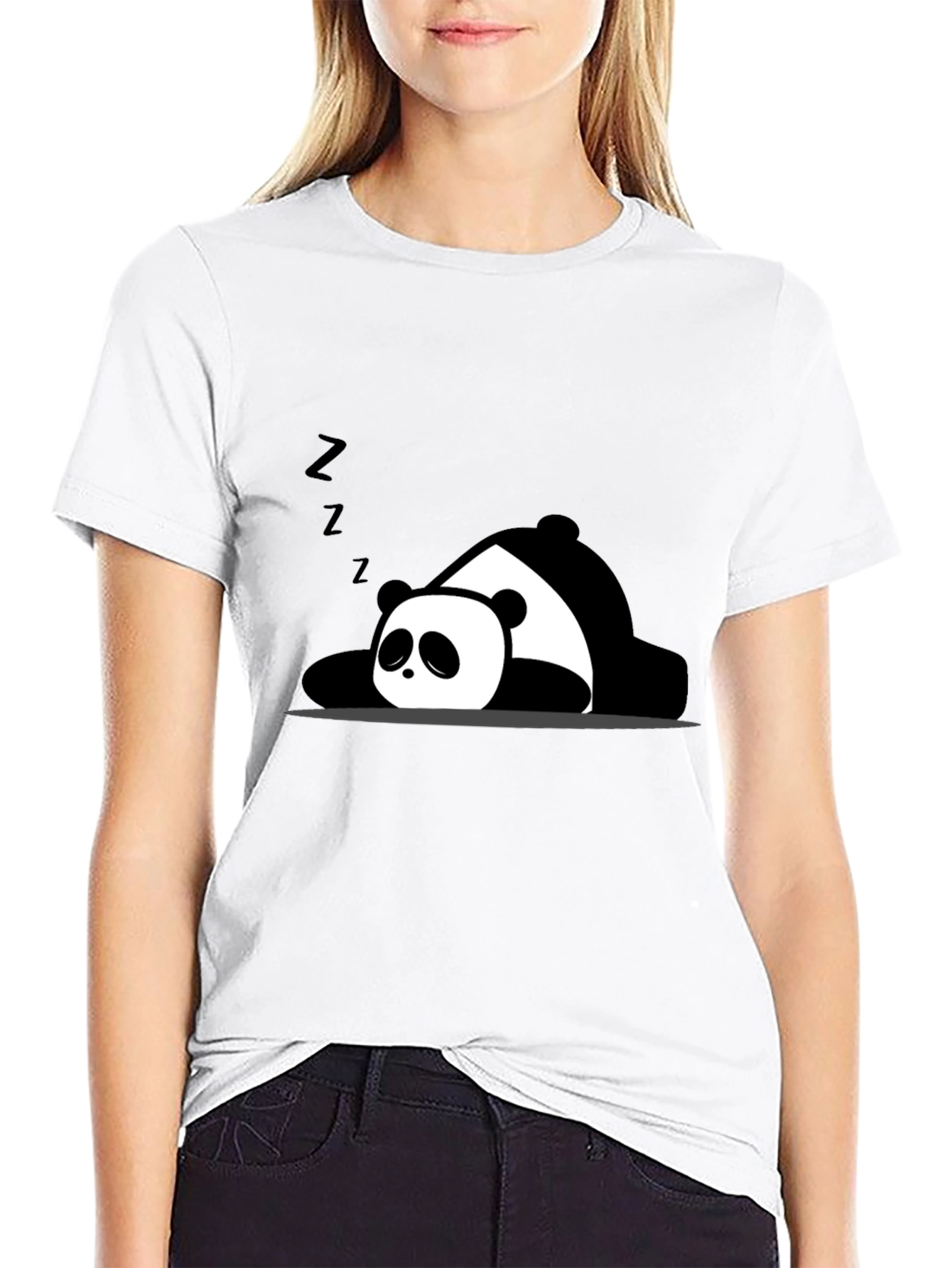 Lazy Panda Graphic T-Shirt - Black Cotton Tee