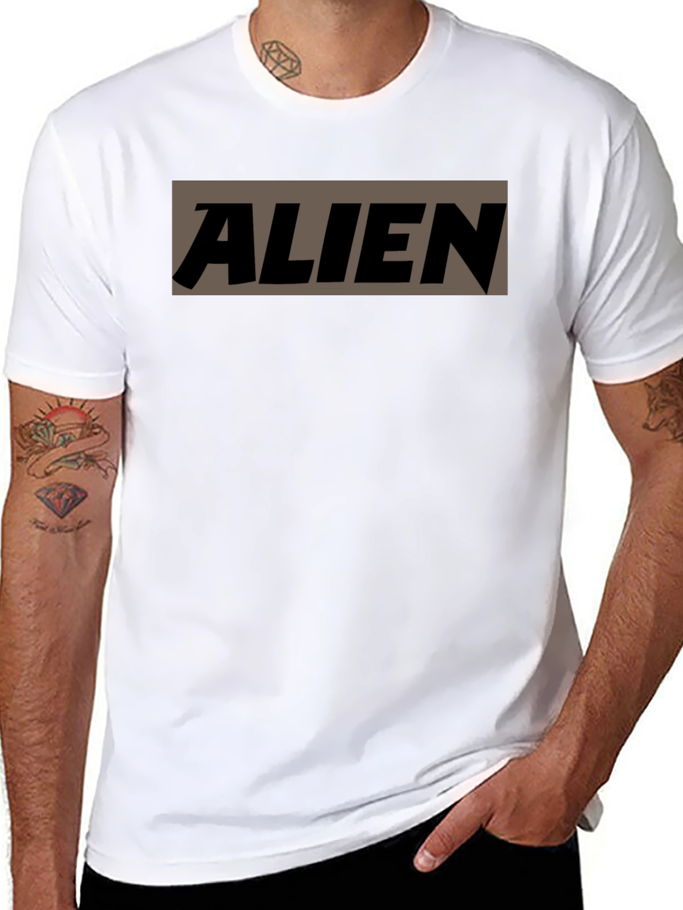 ALIEN Graphic Print Mens Black T-Shirt