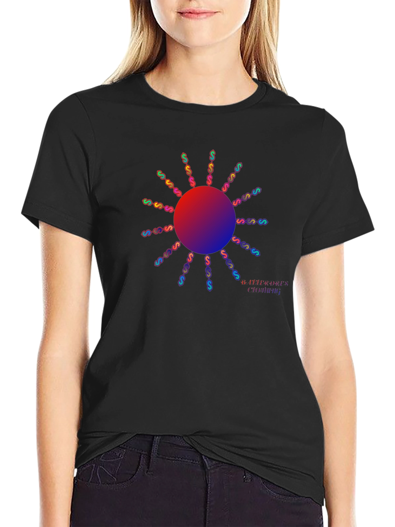 Abstract Dollar Sign Sun Graphic Tee