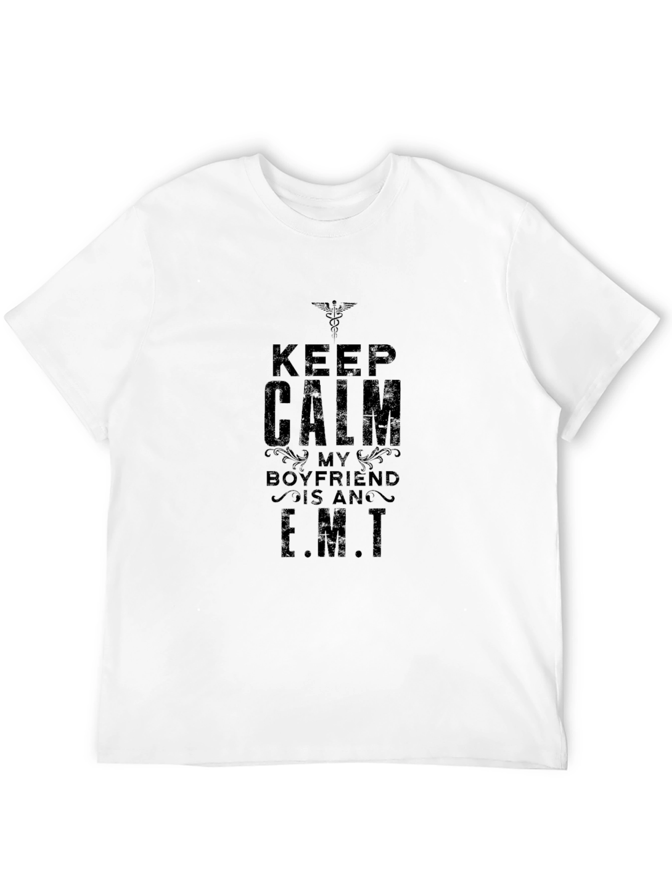 Keep Calm EMT Boyfriend Black T-Shirt