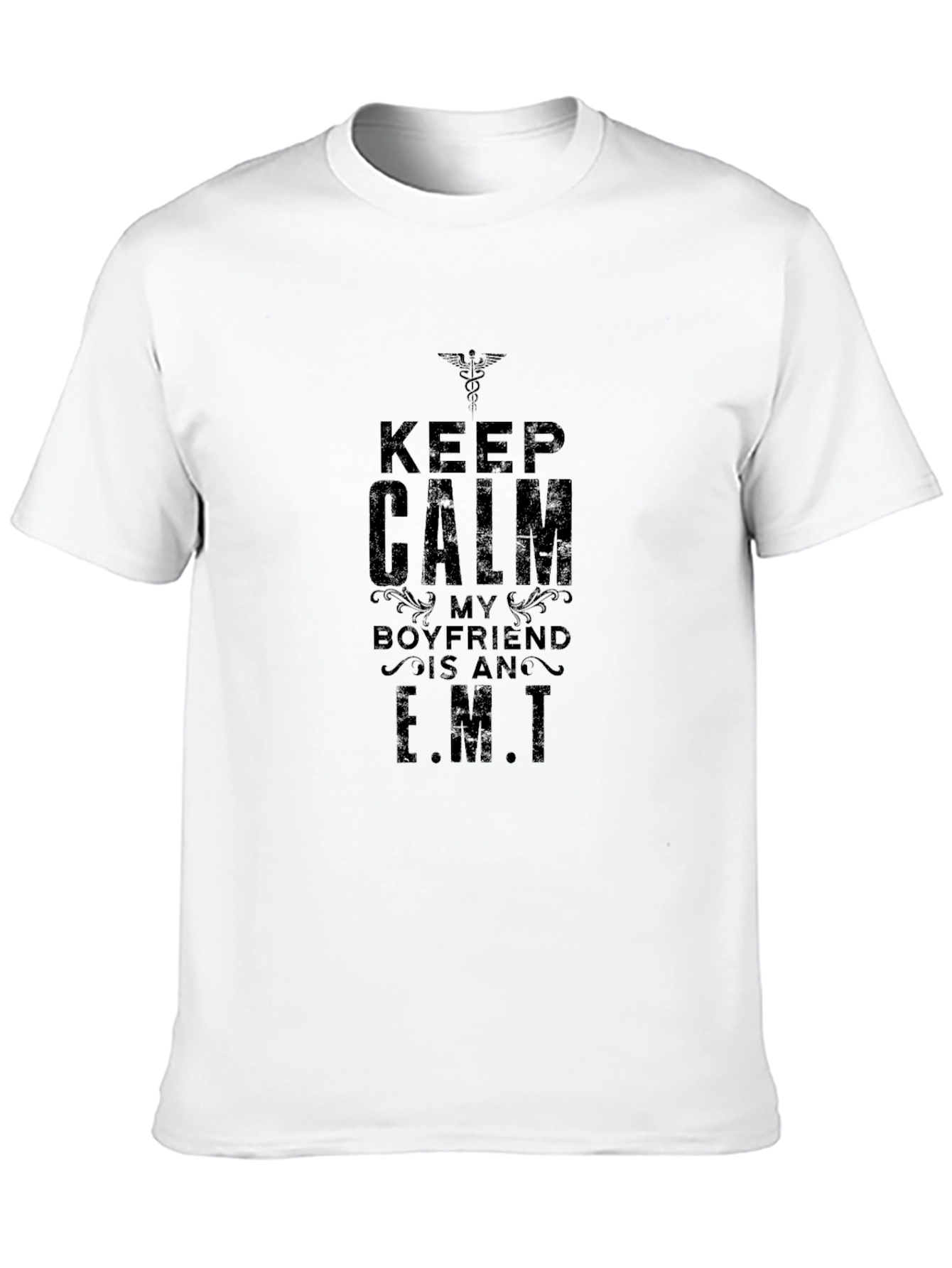 Keep Calm EMT Boyfriend Black T-Shirt