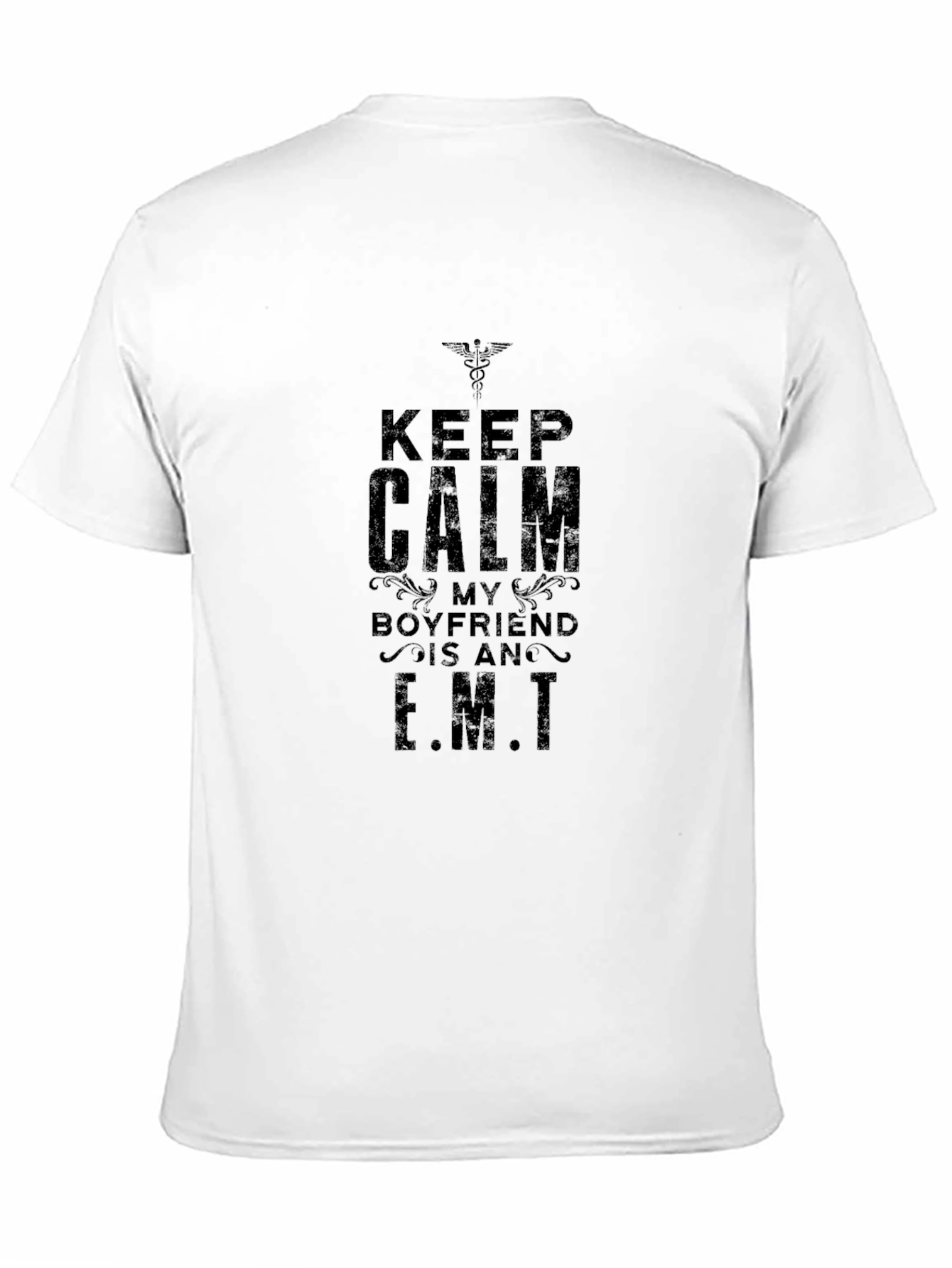 Keep Calm EMT Boyfriend Black T-Shirt