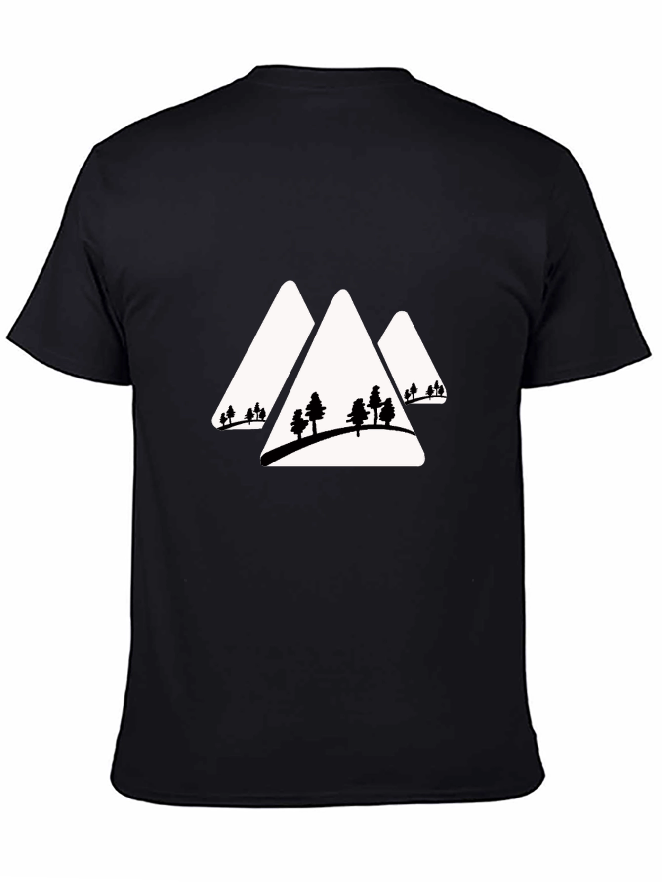 Mountain Peaks & Trees Graphic Tee - Black