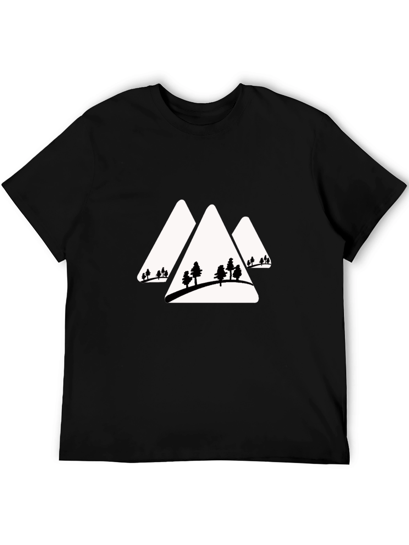 Mountain Peaks & Trees Graphic Tee - Black