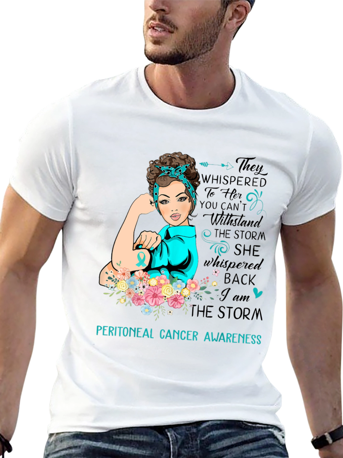 Peritoneal Cancer Awareness T-Shirt - They Whispered