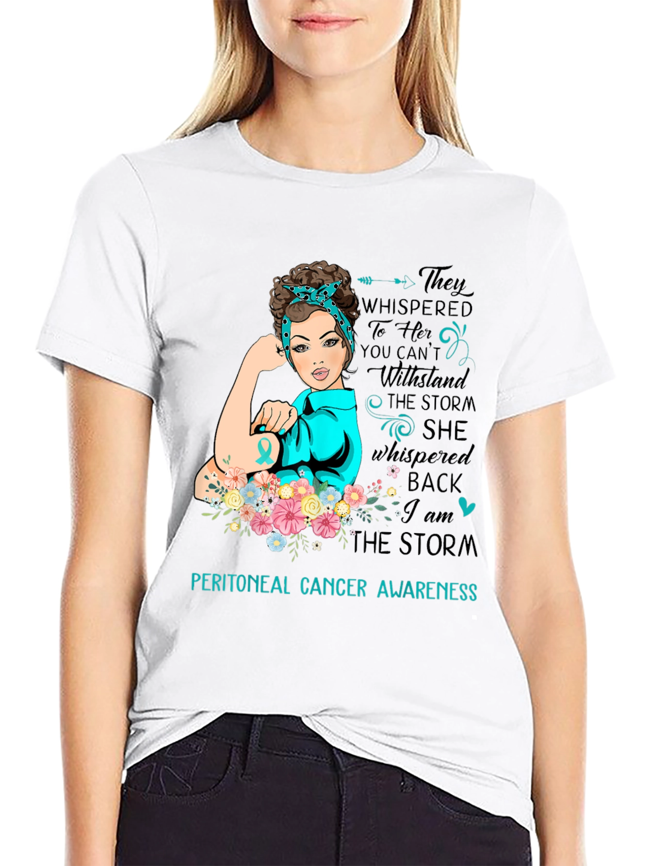 Peritoneal Cancer Awareness T-Shirt - They Whispered
