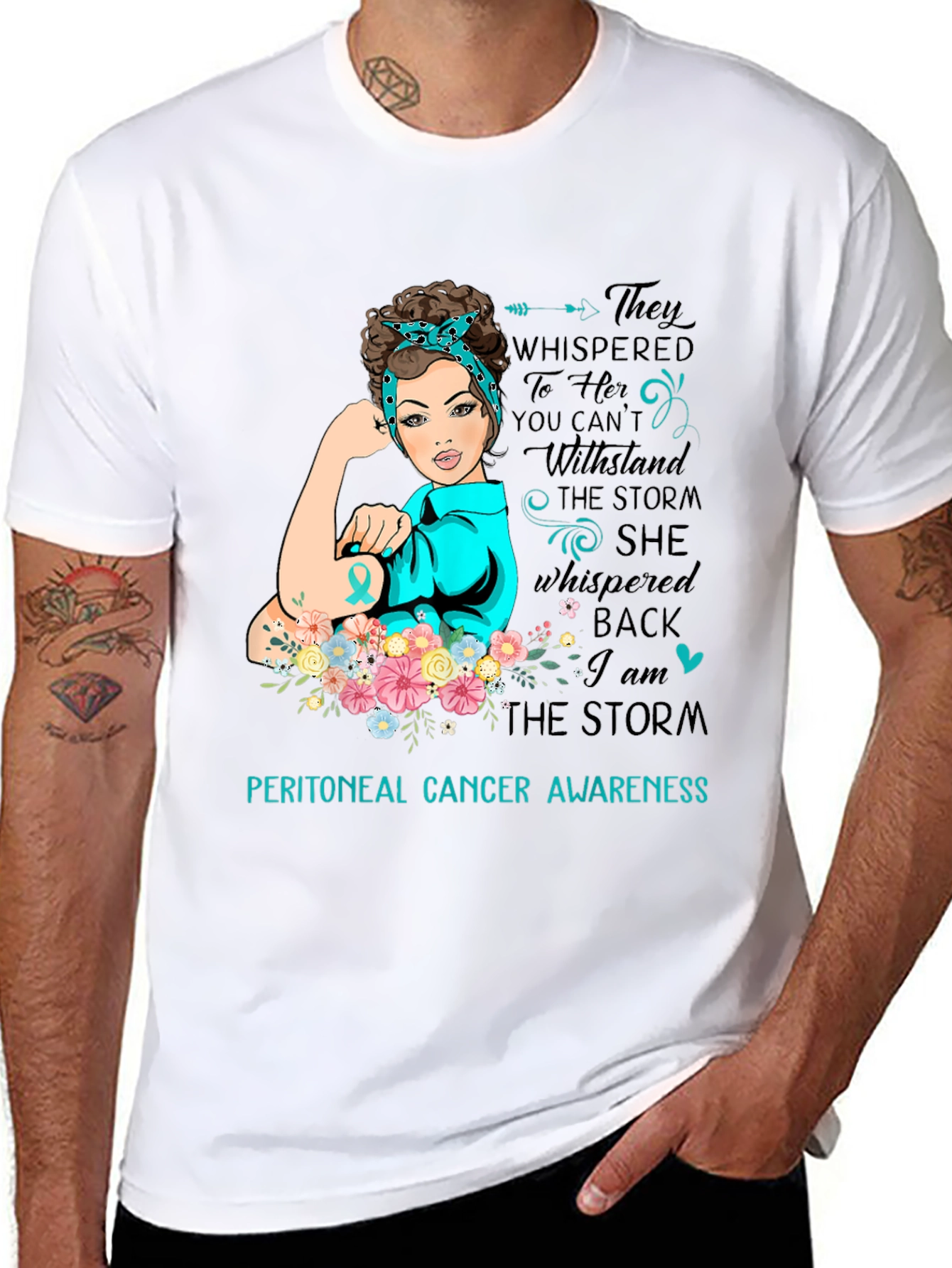 Peritoneal Cancer Awareness T-Shirt - They Whispered