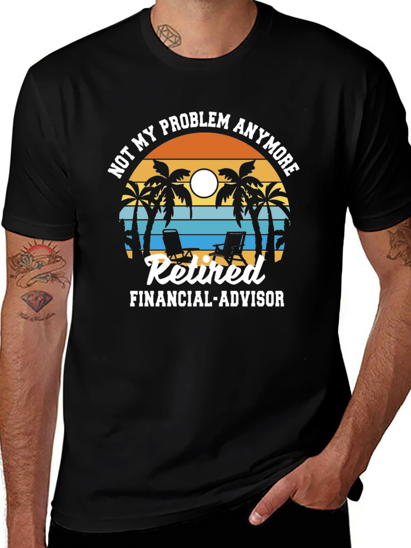 Retired Financial Advisor T-Shirt - Beach Design