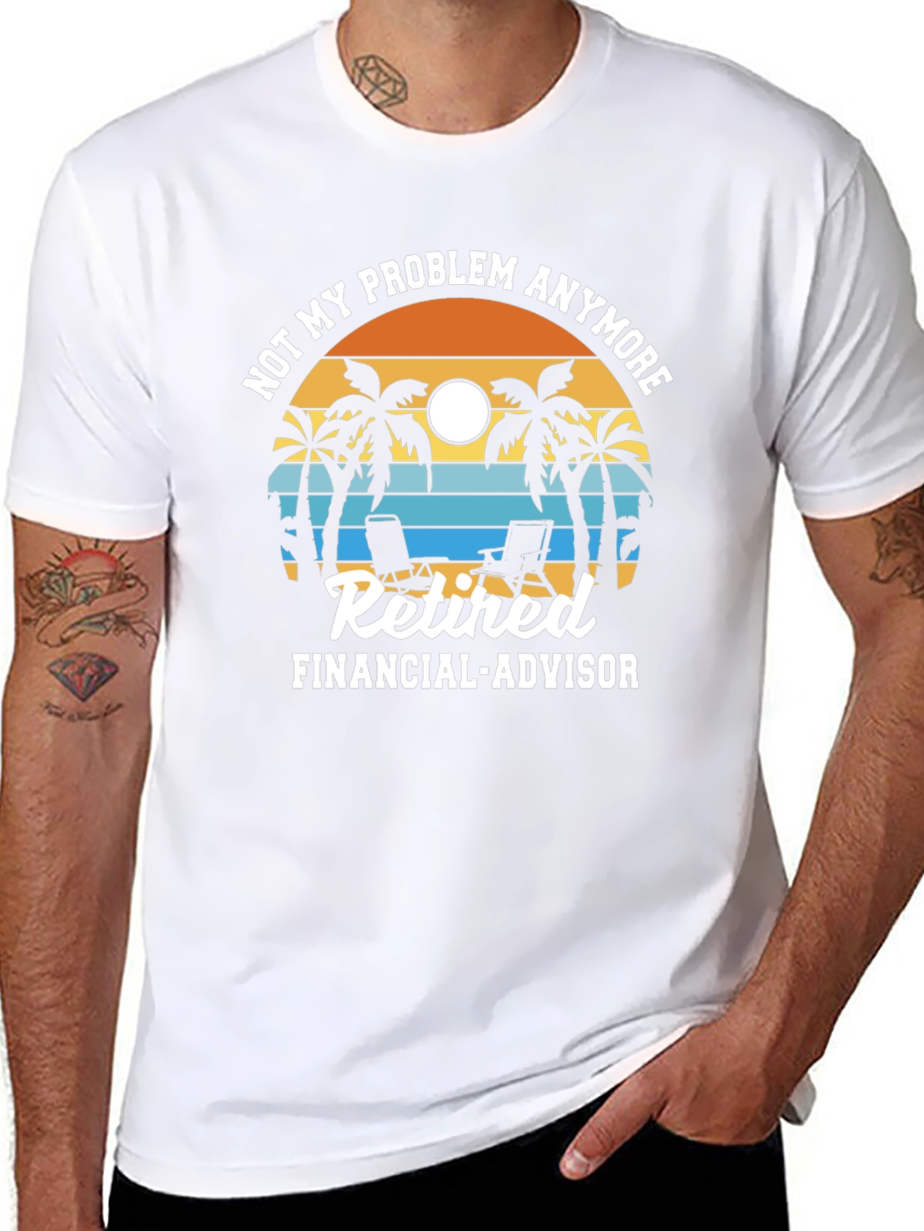 Retired Financial Advisor T-Shirt - Beach Design