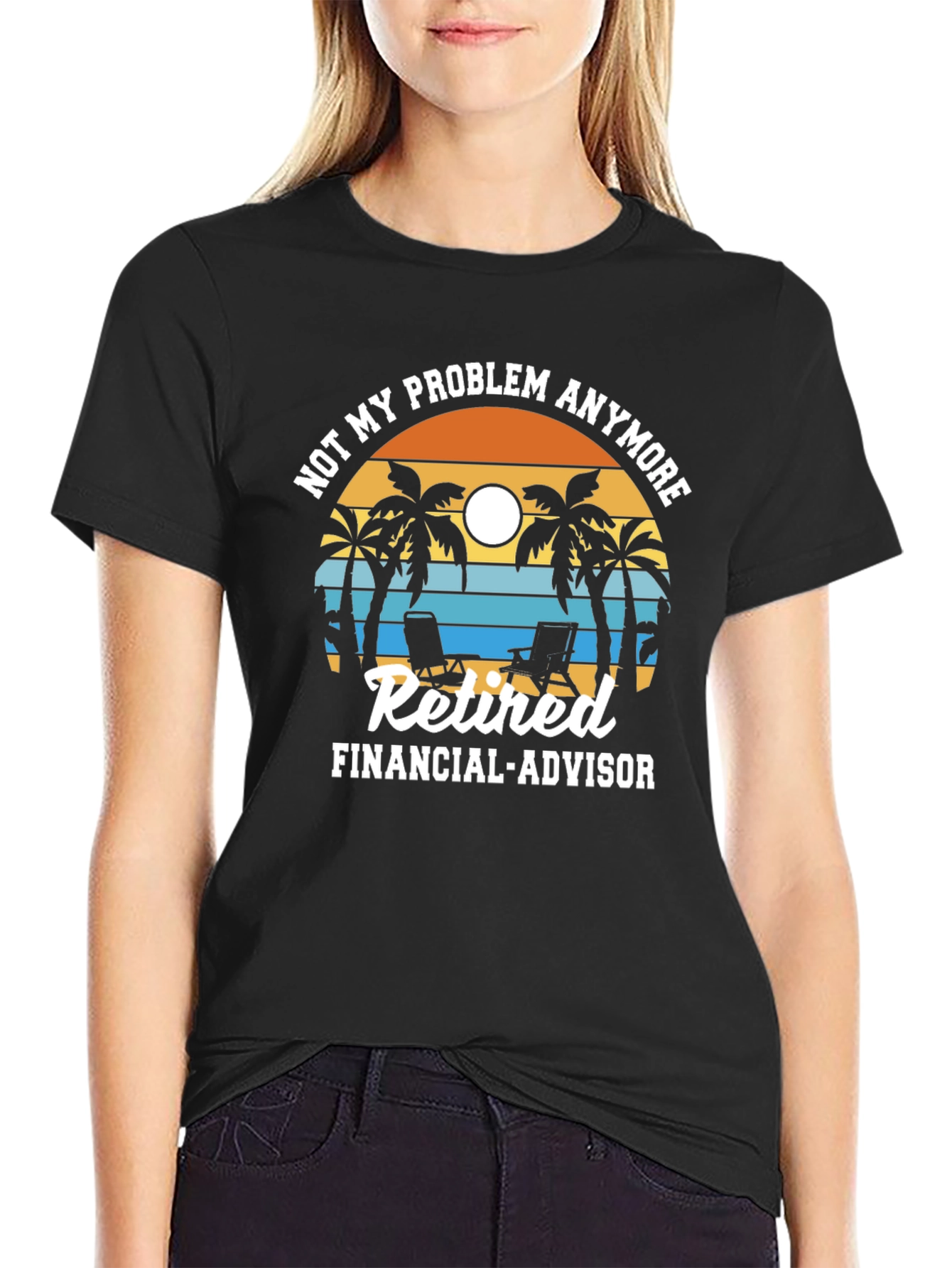 Retired Financial Advisor T-Shirt - Beach Design