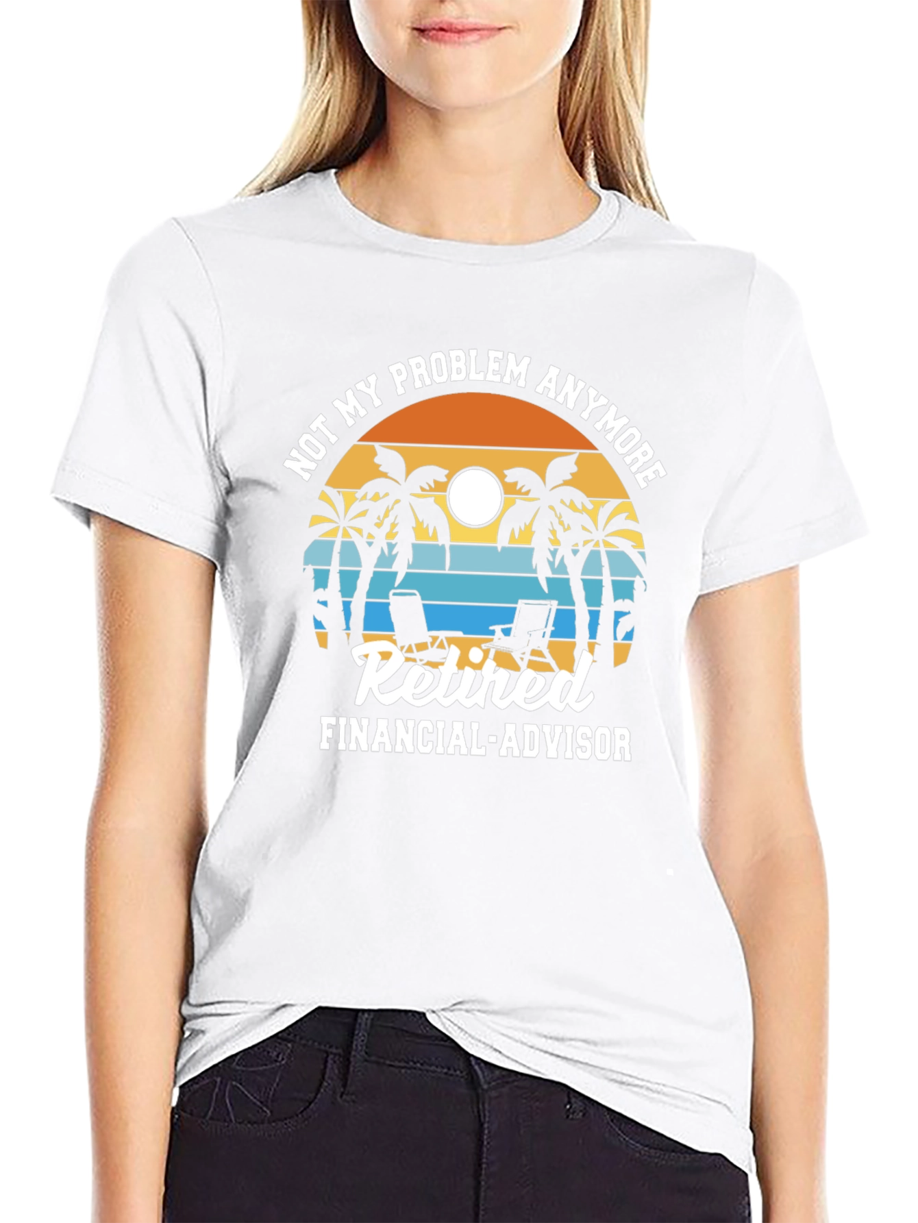 Retired Financial Advisor T-Shirt - Beach Design